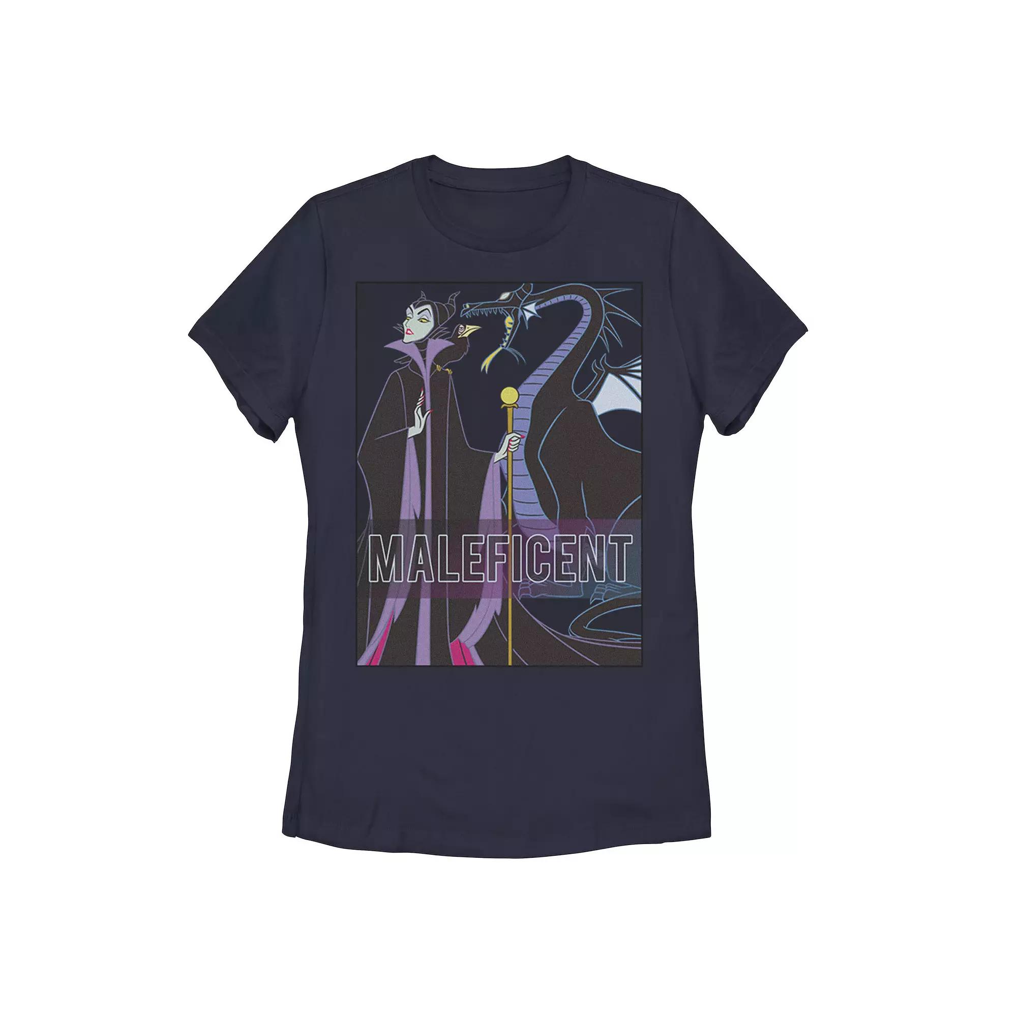 Disney Villains Sleeping Beauty Maleficent With Dragon Juniors' Graphic Tee, Girl's,  Product Image