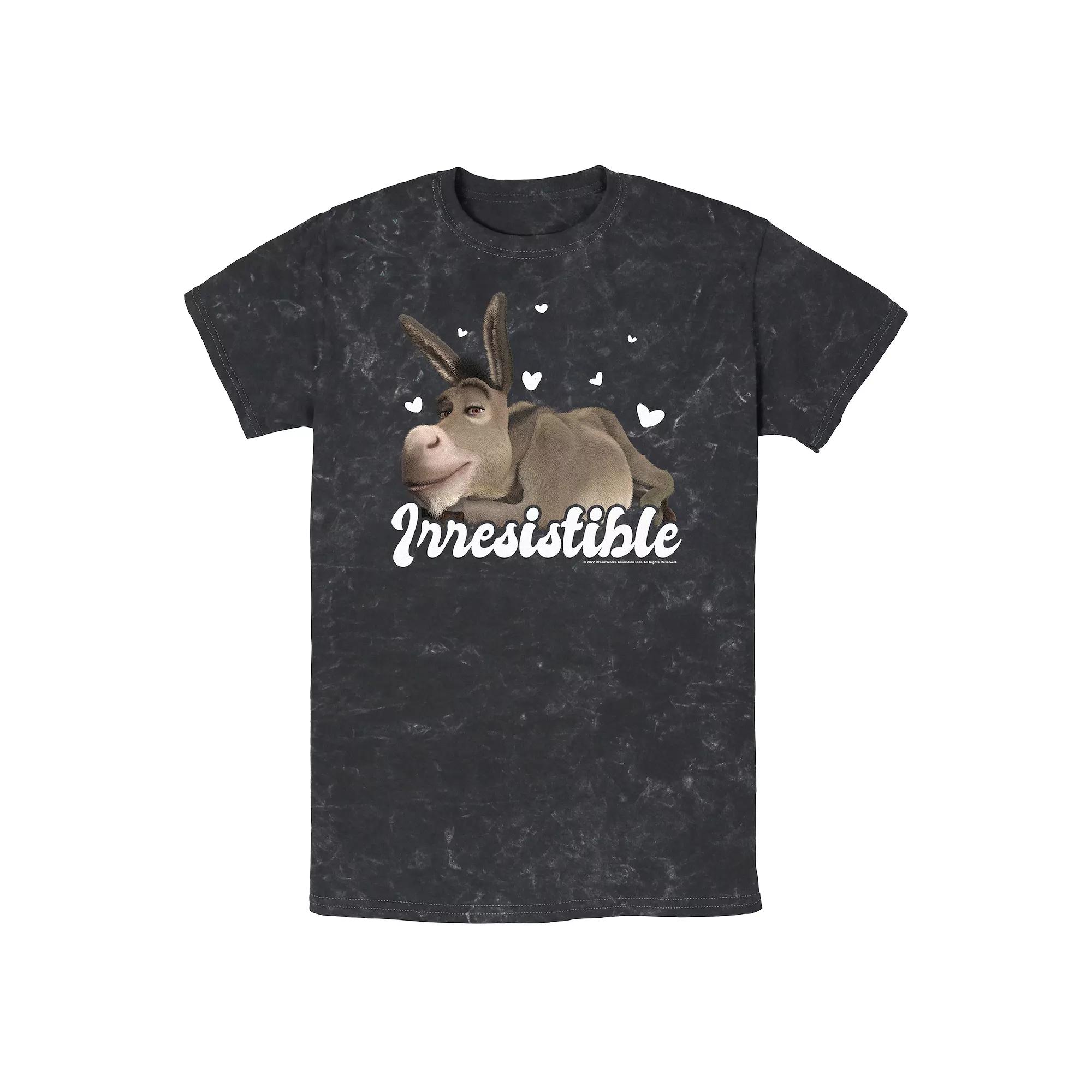 Men's Shrek Donkey Irresistible Hearts Graphic Tee,  Product Image