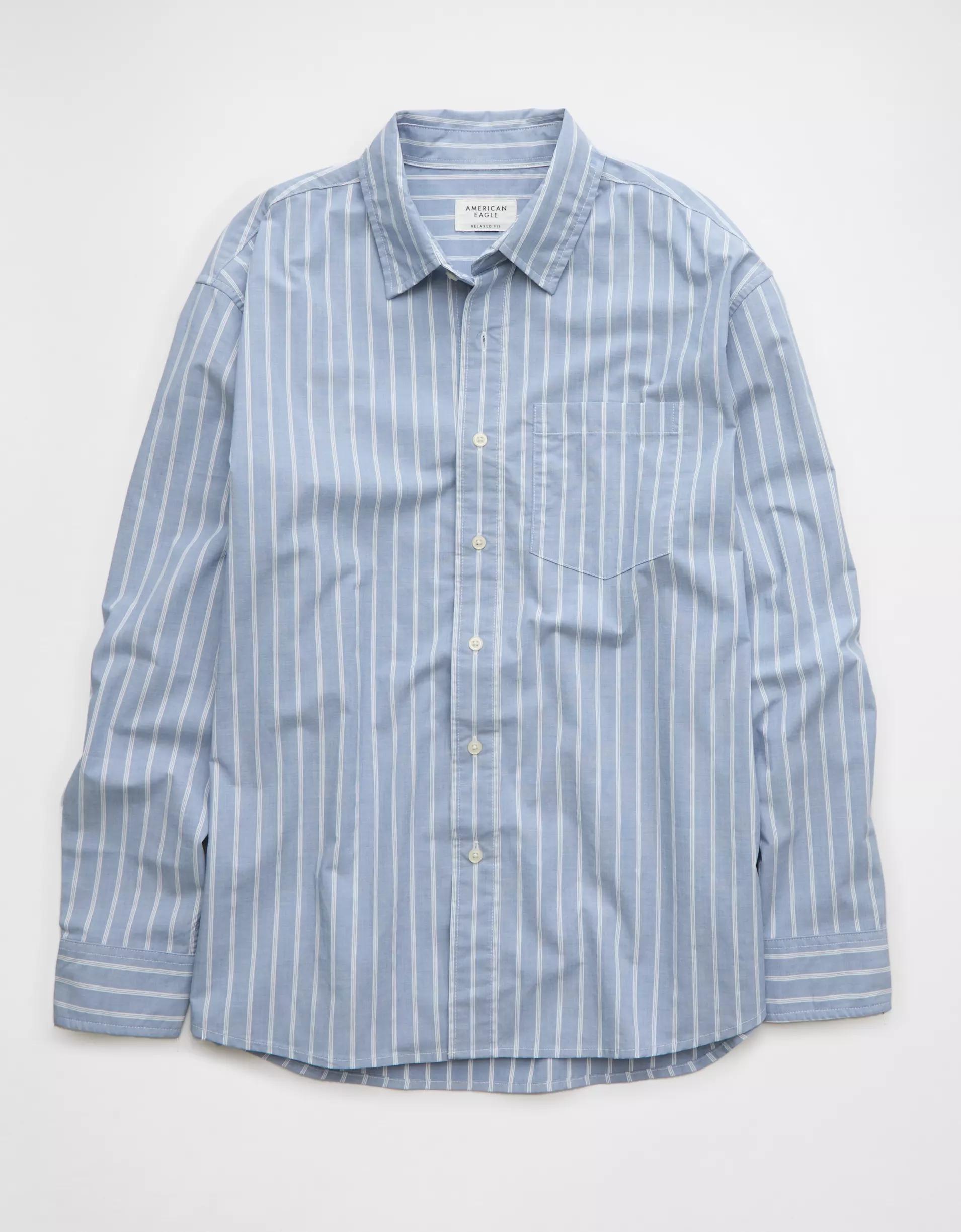 AE Everyday Relaxed Poplin Button-Up Shirt Product Image
