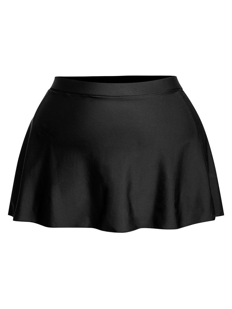 Plain High Waist Split Hem Swim Skirt Female Product Image
