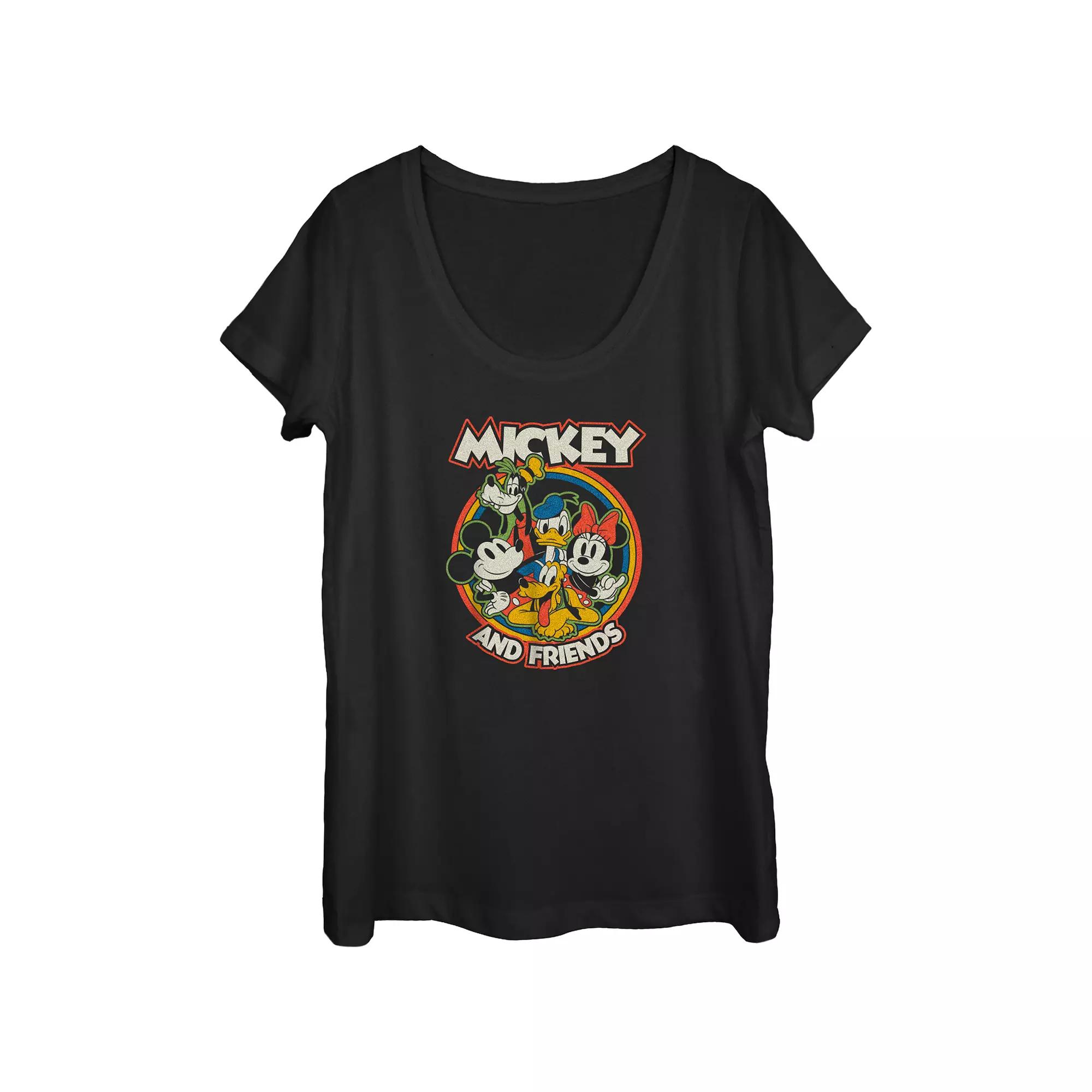 Disney's Mickey Mouse Bright Pals Scoop Neck Juniors' Graphic Tee, Women's,  Product Image
