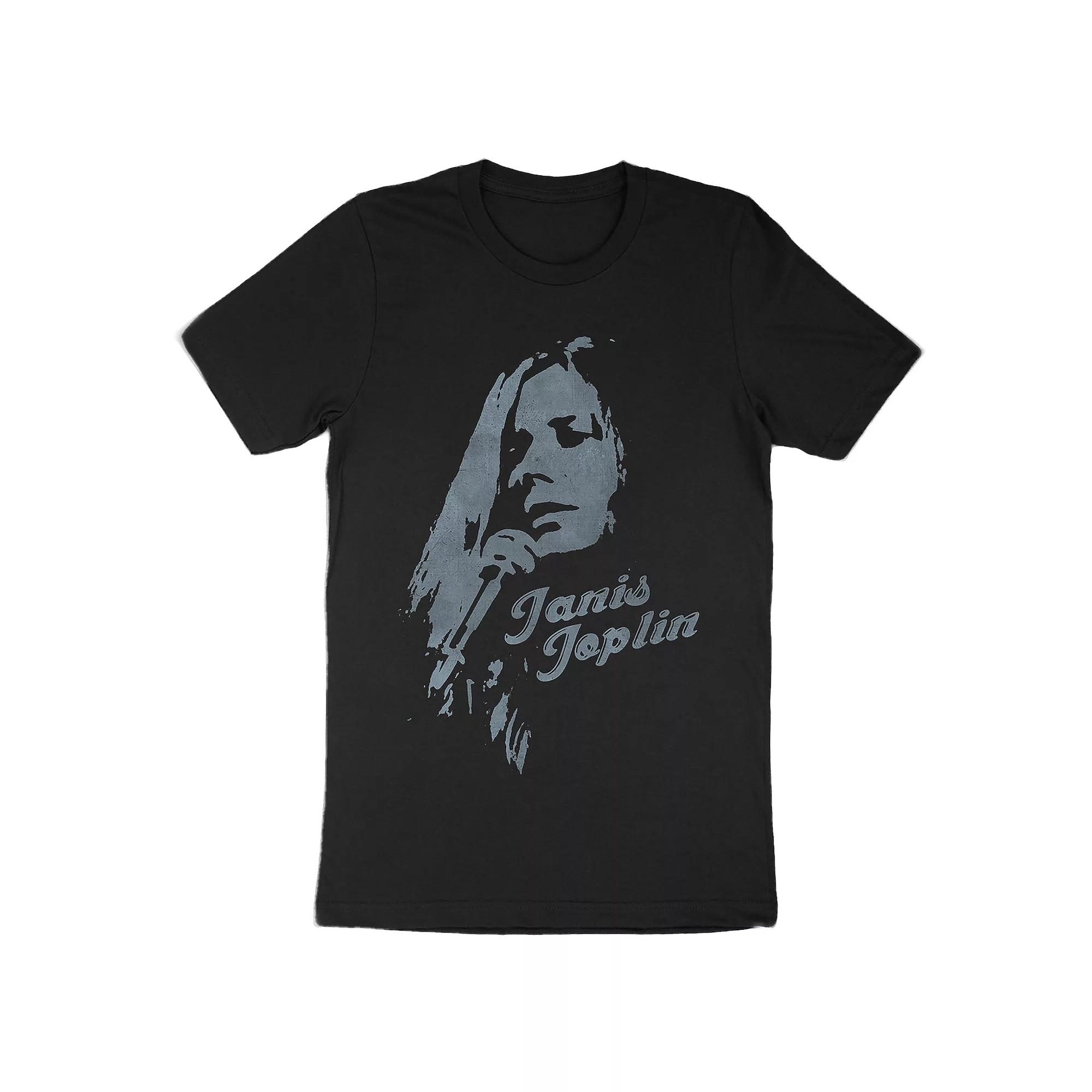 Men's Janis Joplin With Mic Tee, Size: Large, Black Product Image