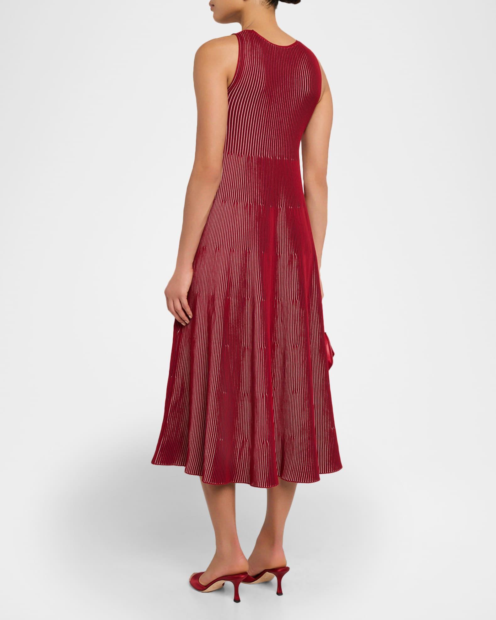 Sleeveless Striped Rib Knit Maxi Dress Product Image