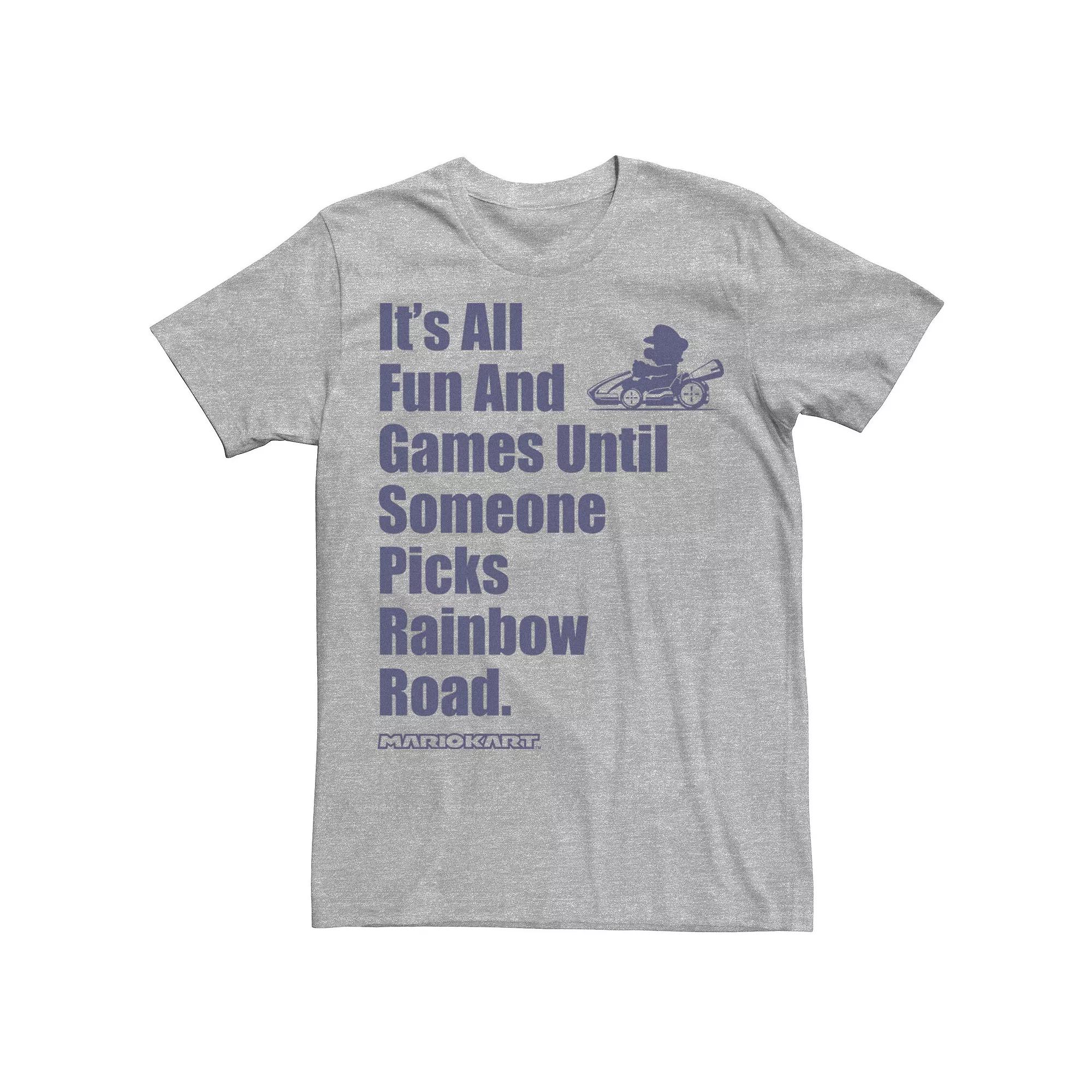 Men's Nintendo Mario Kart Rainbow Road Fun And Games Tee,  Product Image
