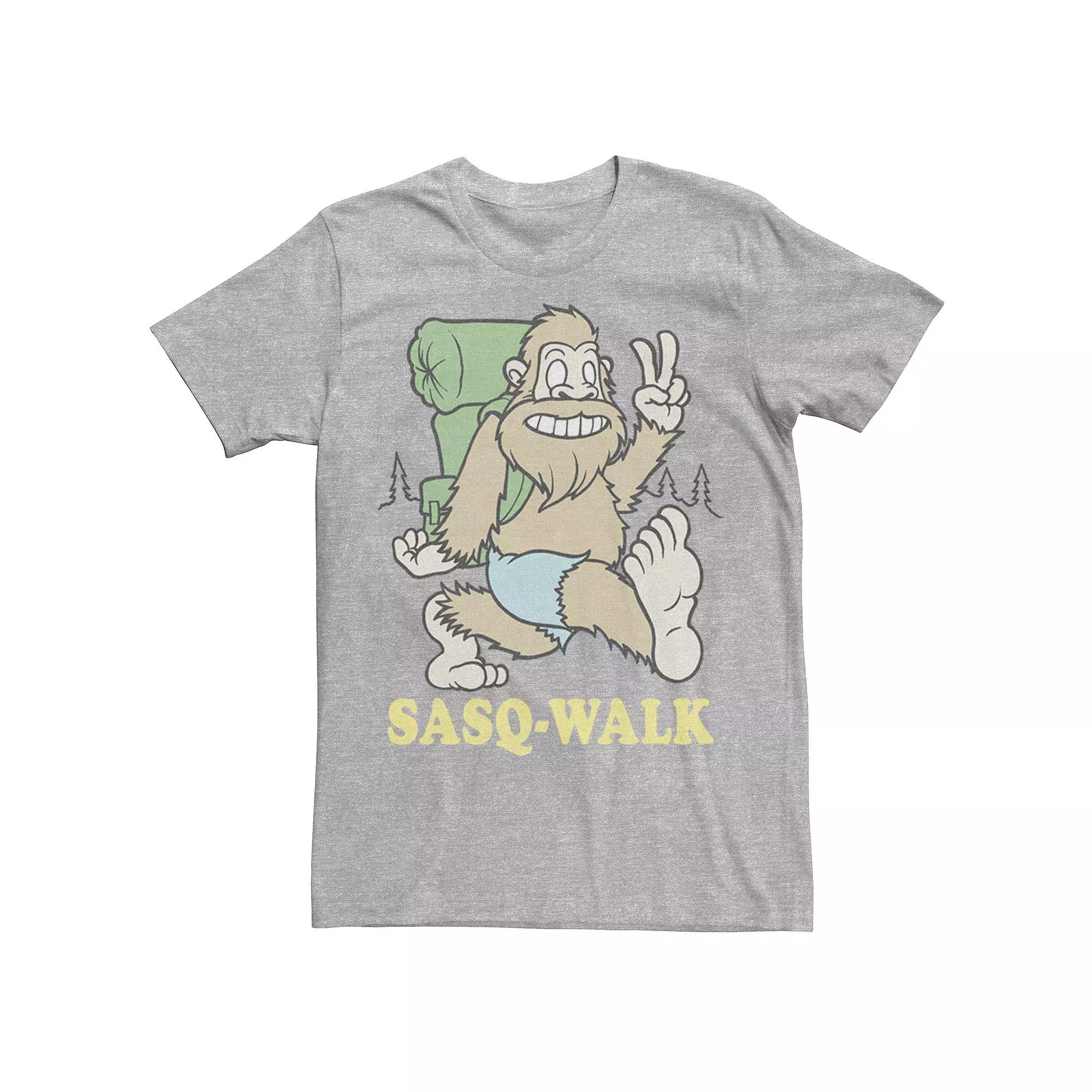 Men's Sasq-Walk Humor Poster Tee, Size: Large, Athletic Grey Product Image