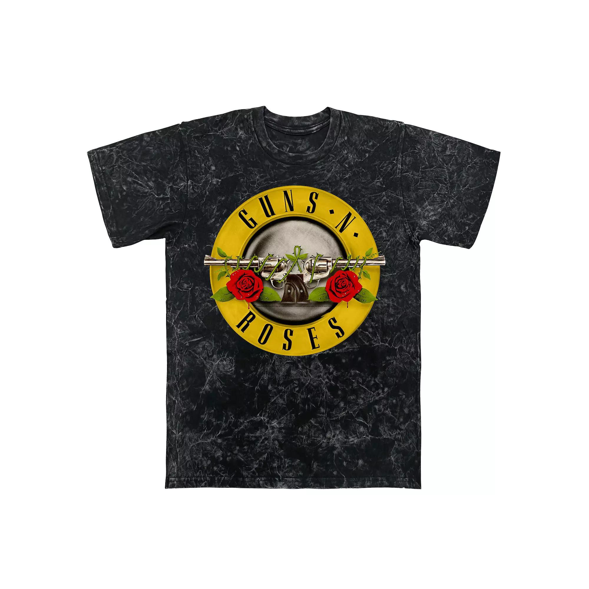 Men's Guns N' Roses Logo Mineral Wash Graphic Tee, Size: XXL, Black Mineral Wash Product Image