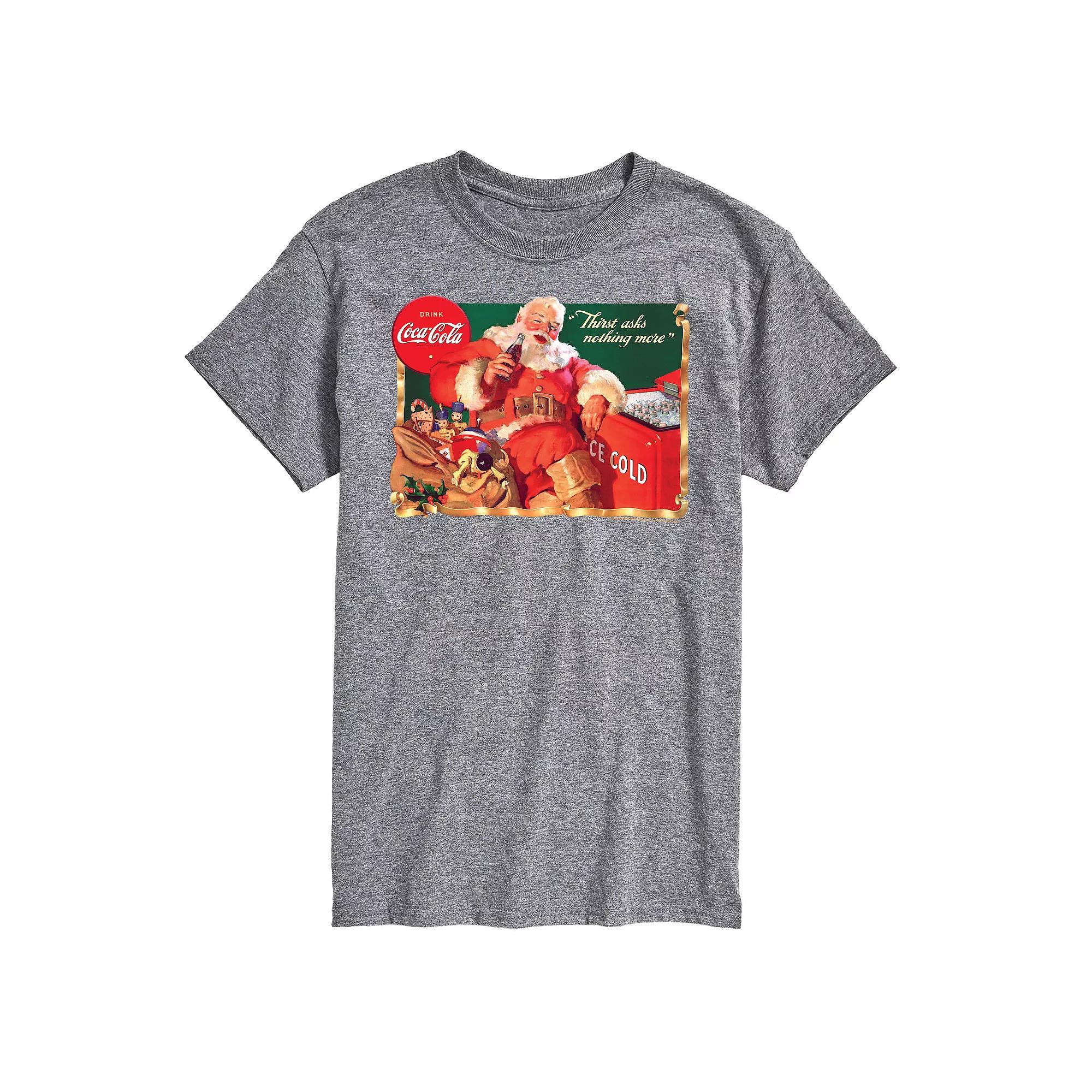 Big & Tall Coca-Cola Vintage Santa Ice Cooler Graphic Tee, Men's,  Product Image