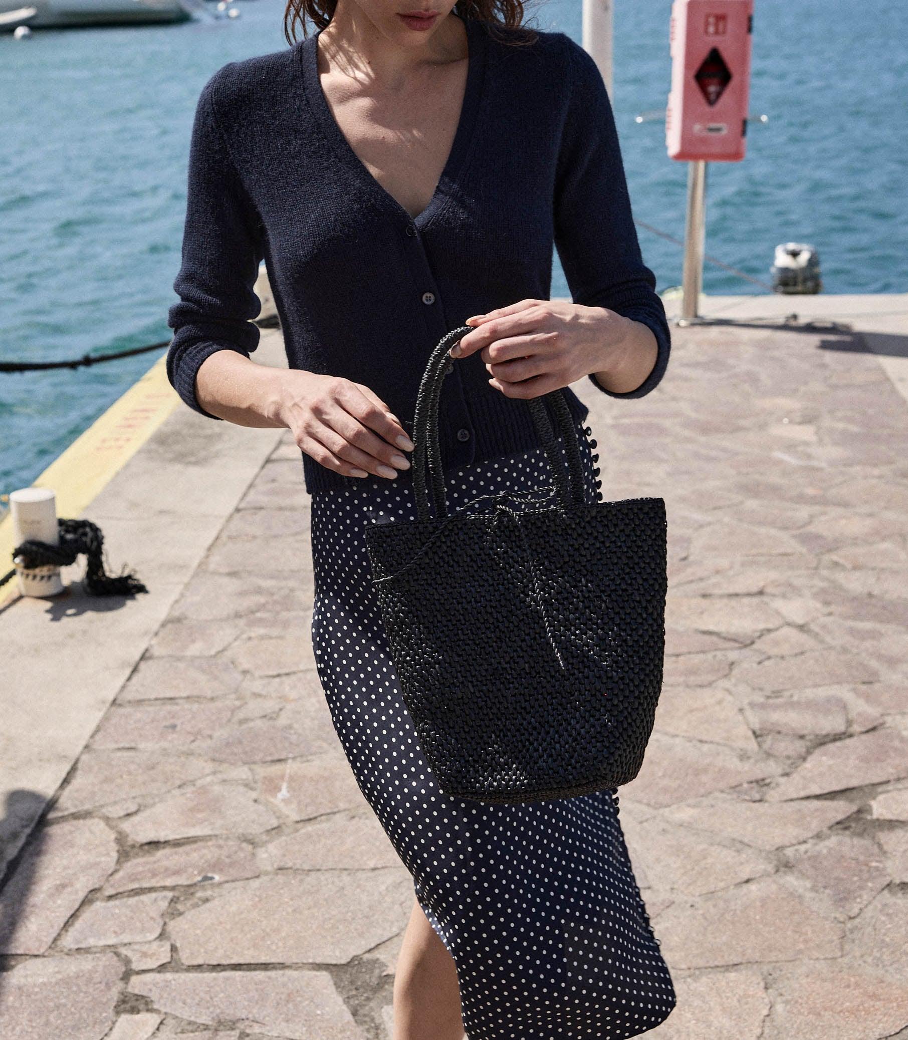 BATEAU BAG -- BLACK RAFFIA Product Image