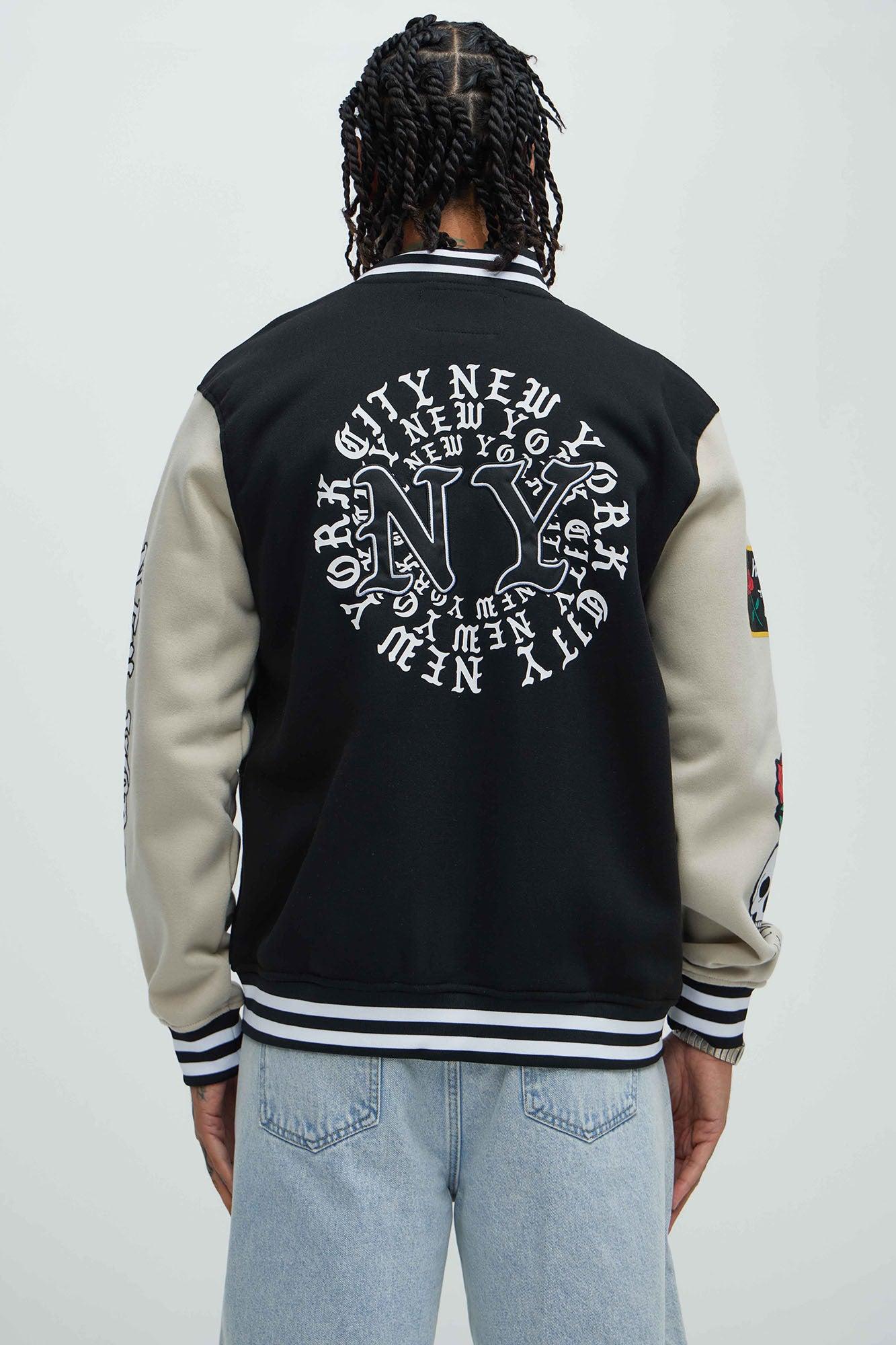New York Circle Varsity Jacket - Black Product Image