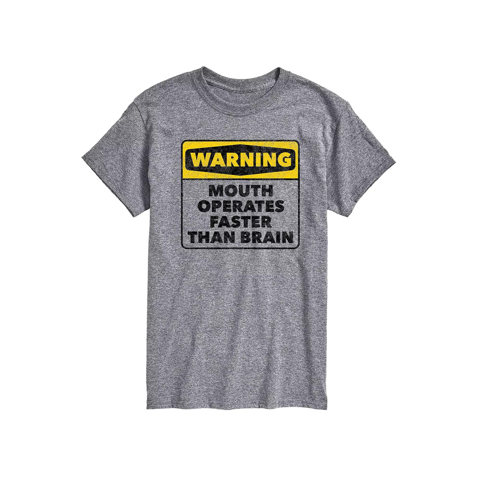 Men's Warning Mouth Faster Than Brain Graphic Tee,  Product Image