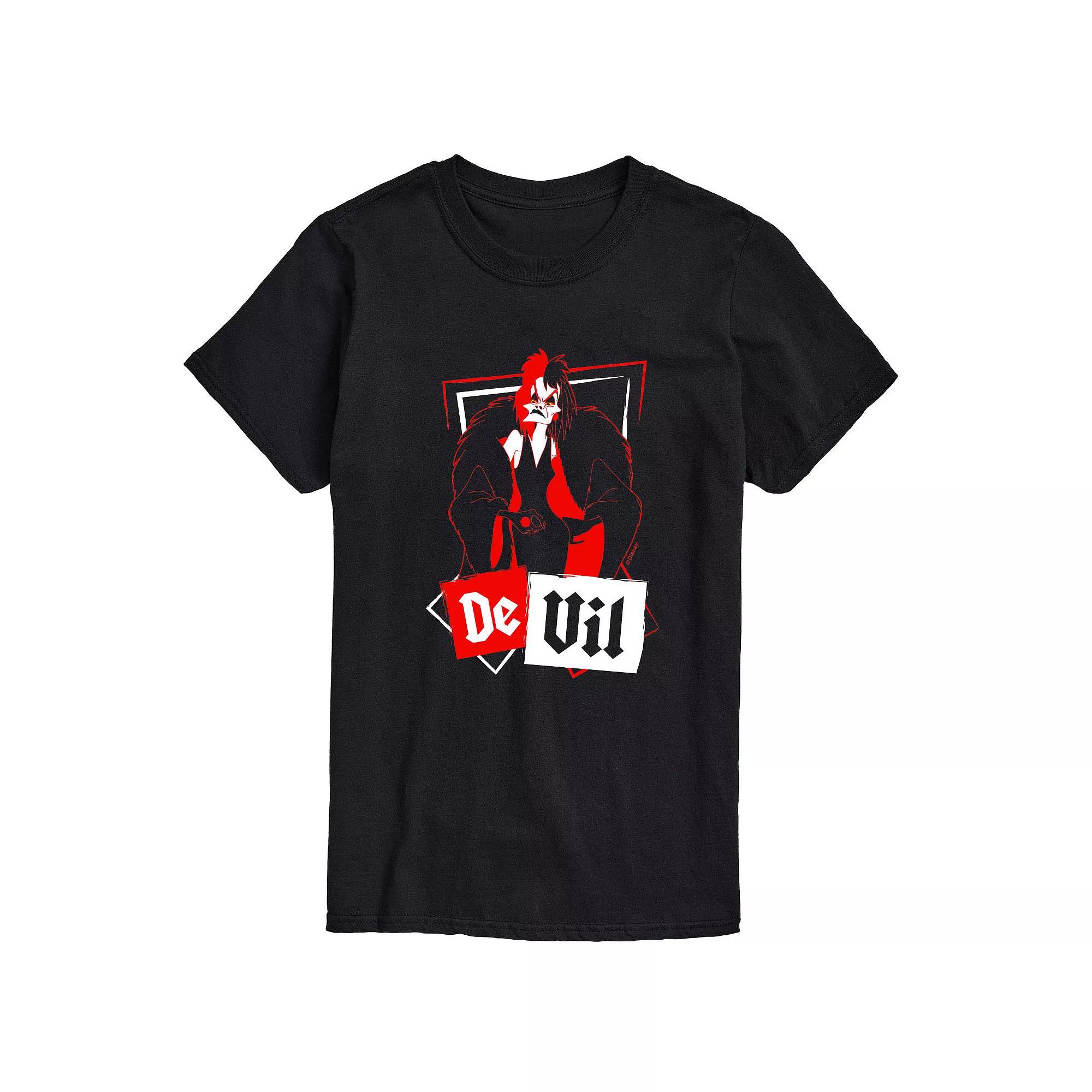 Disney Villains 101 Dalmatians De Vil Men's Graphic Tee,  Product Image