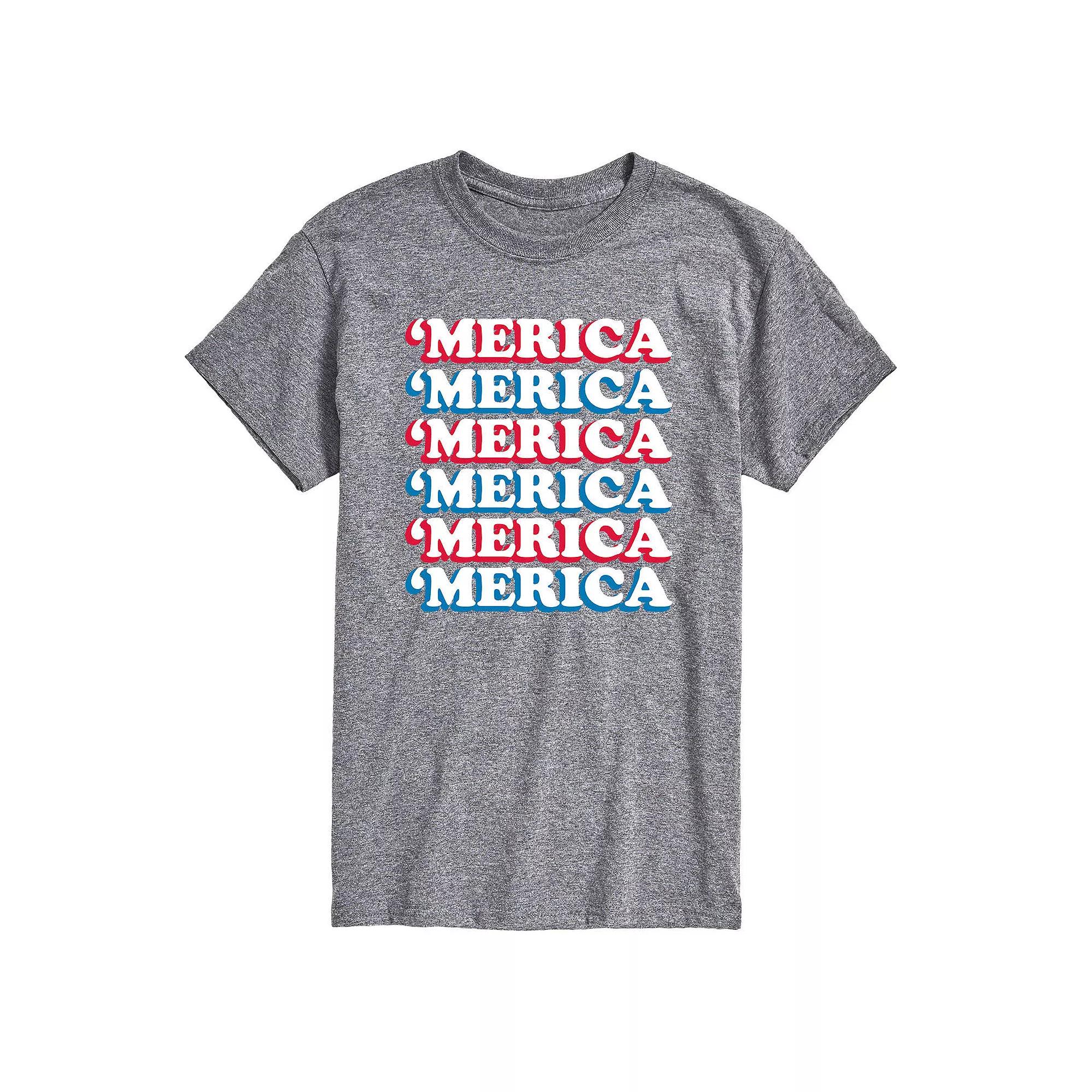 Big & Tall Merica Stacked Tee, Men's,  Product Image