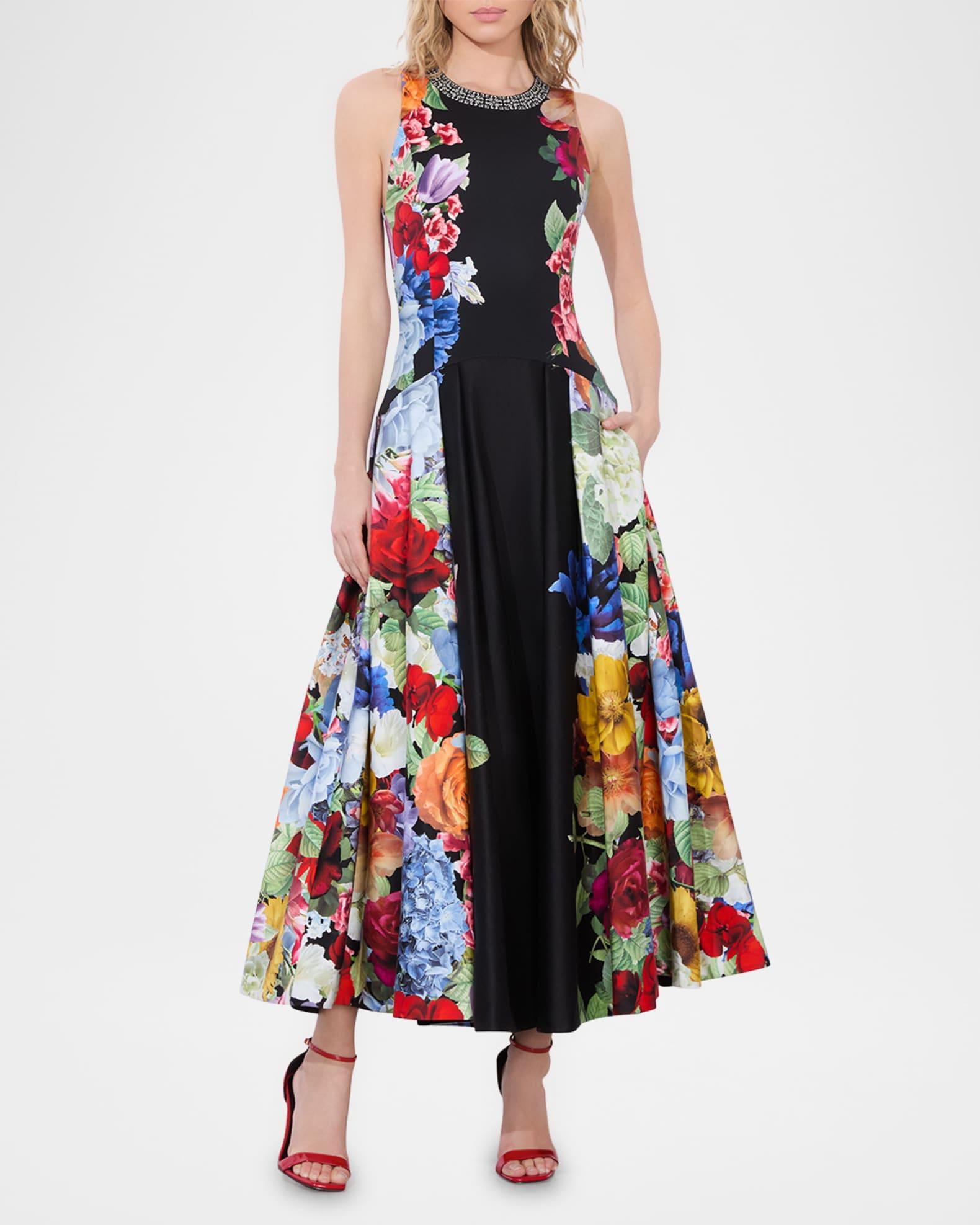 Adley Floral Drop-Waist Midi Dress  Product Image