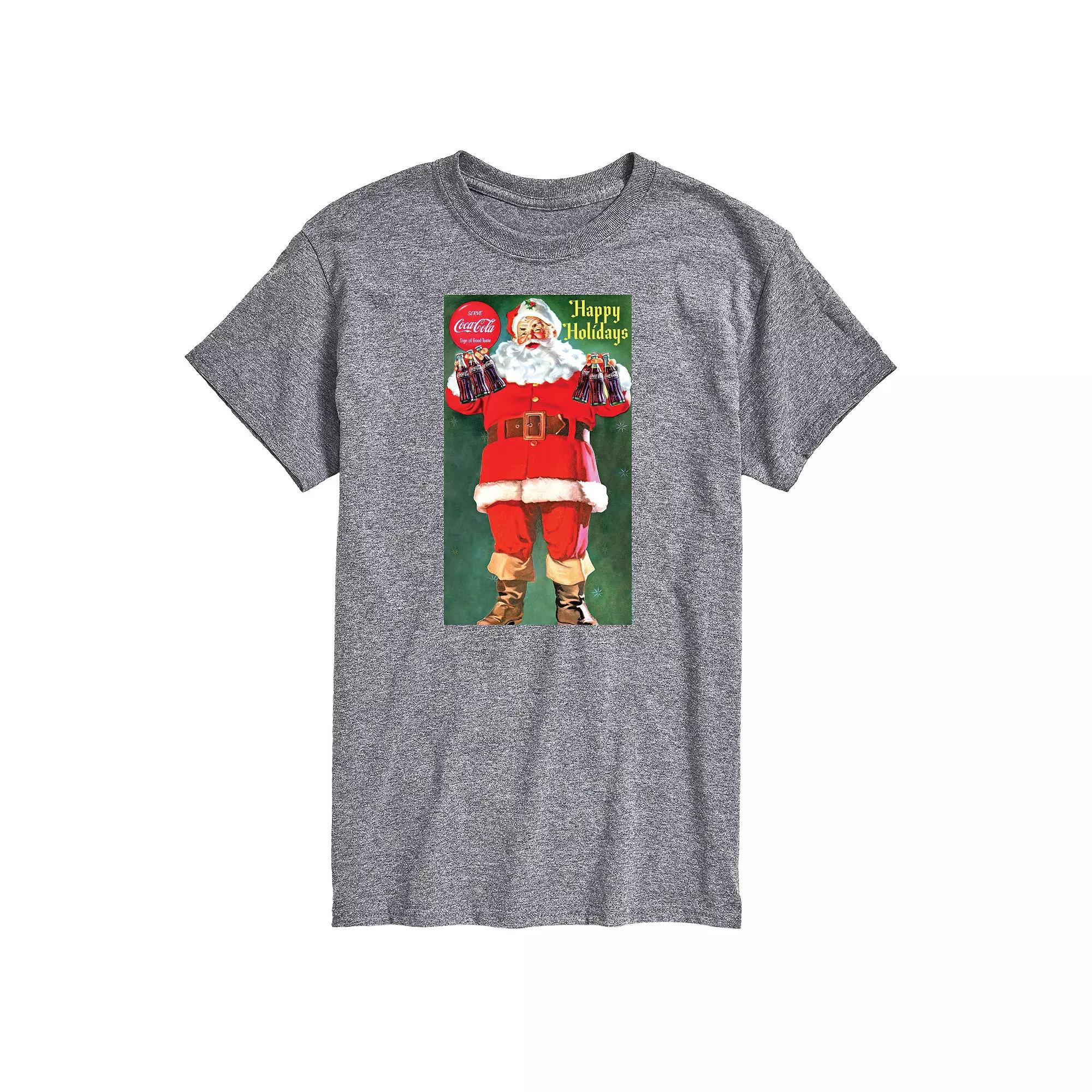 Big & Tall Coca-Cola Vintage Santa Graphic Tee, Men's,  Product Image