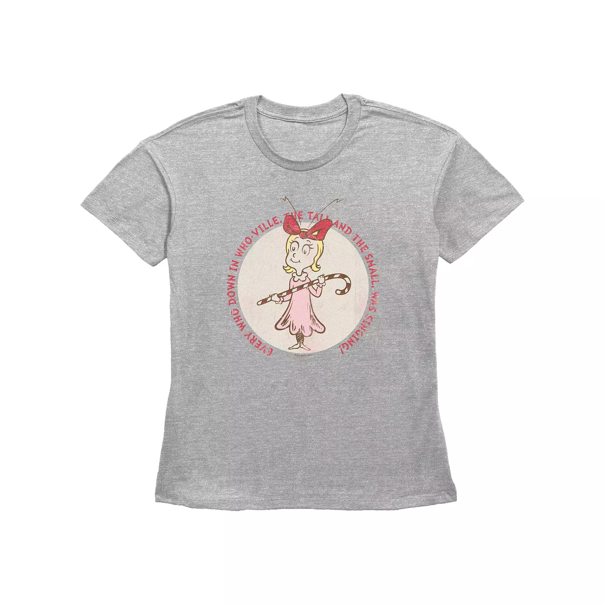 Women's Dr. Seuss Cindy Lou Who Stamp Graphic Tee, Size: XXL, Grey Gray Product Image