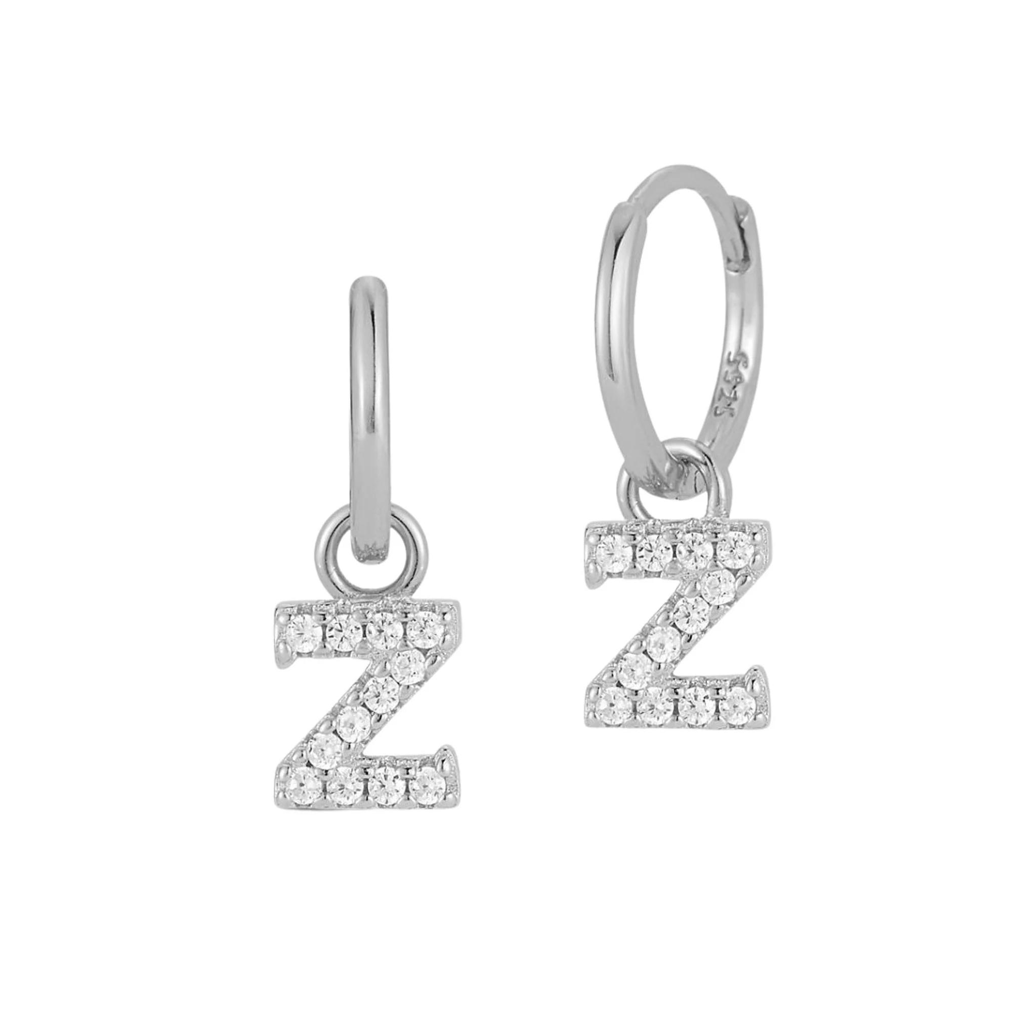 Sunkissed Sterling Cubic Zirconia Initial Drop Earrings, Women's, Silver Tone Y Product Image