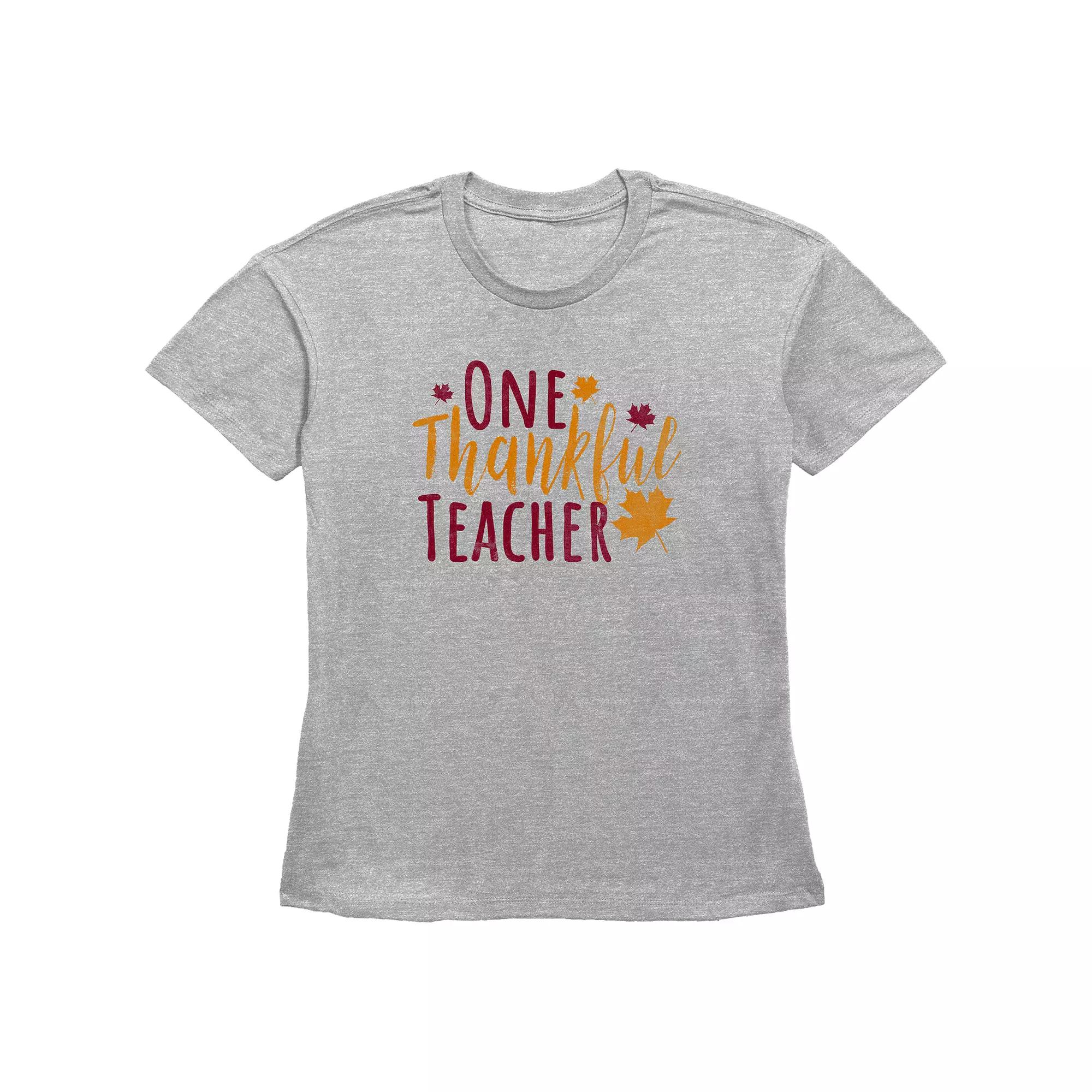 Women's One Thankful Teacher Graphic Tee,  Product Image