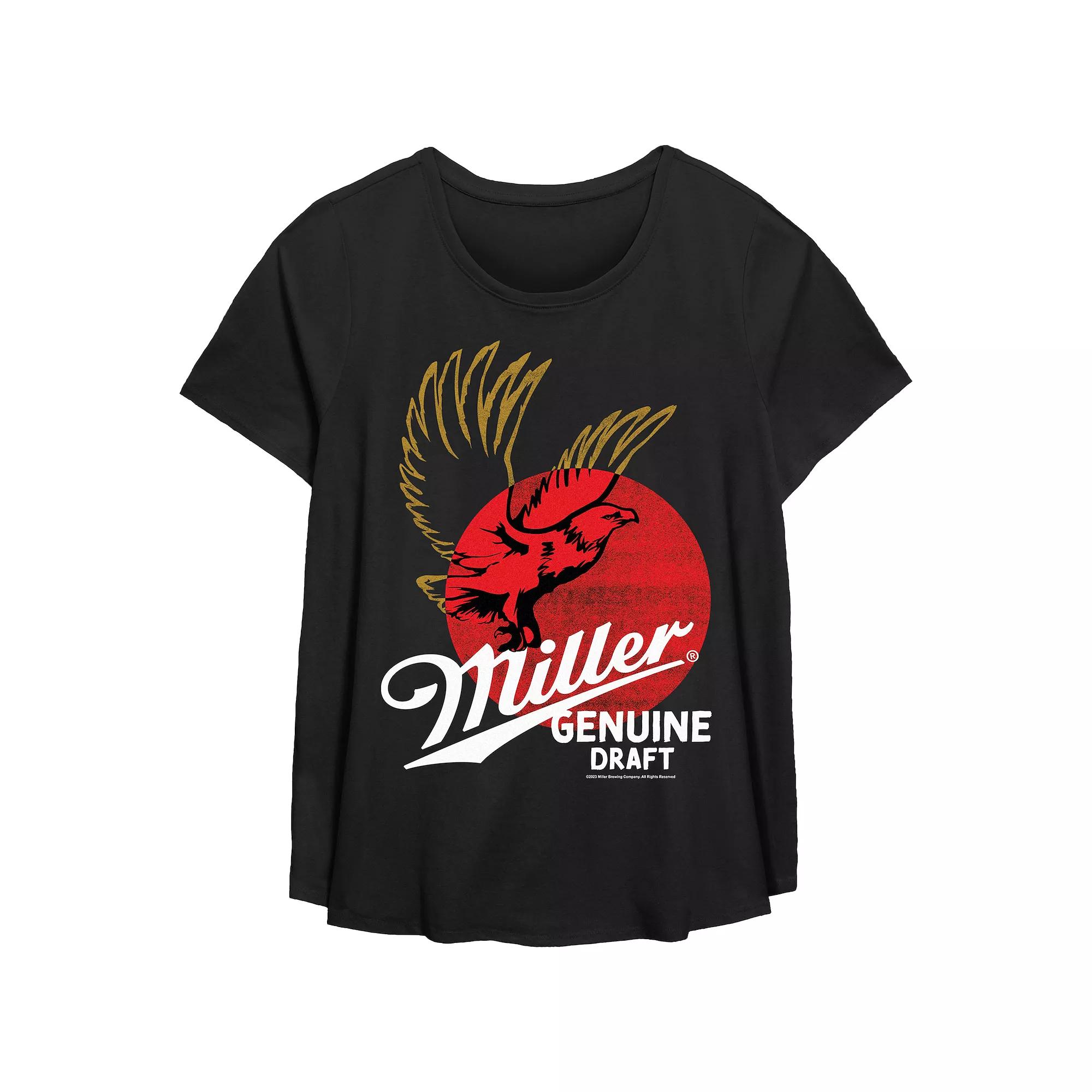 Plus Size Miller Genuine Draft Graphic Tee, Women's, Size: 0X, Black Product Image