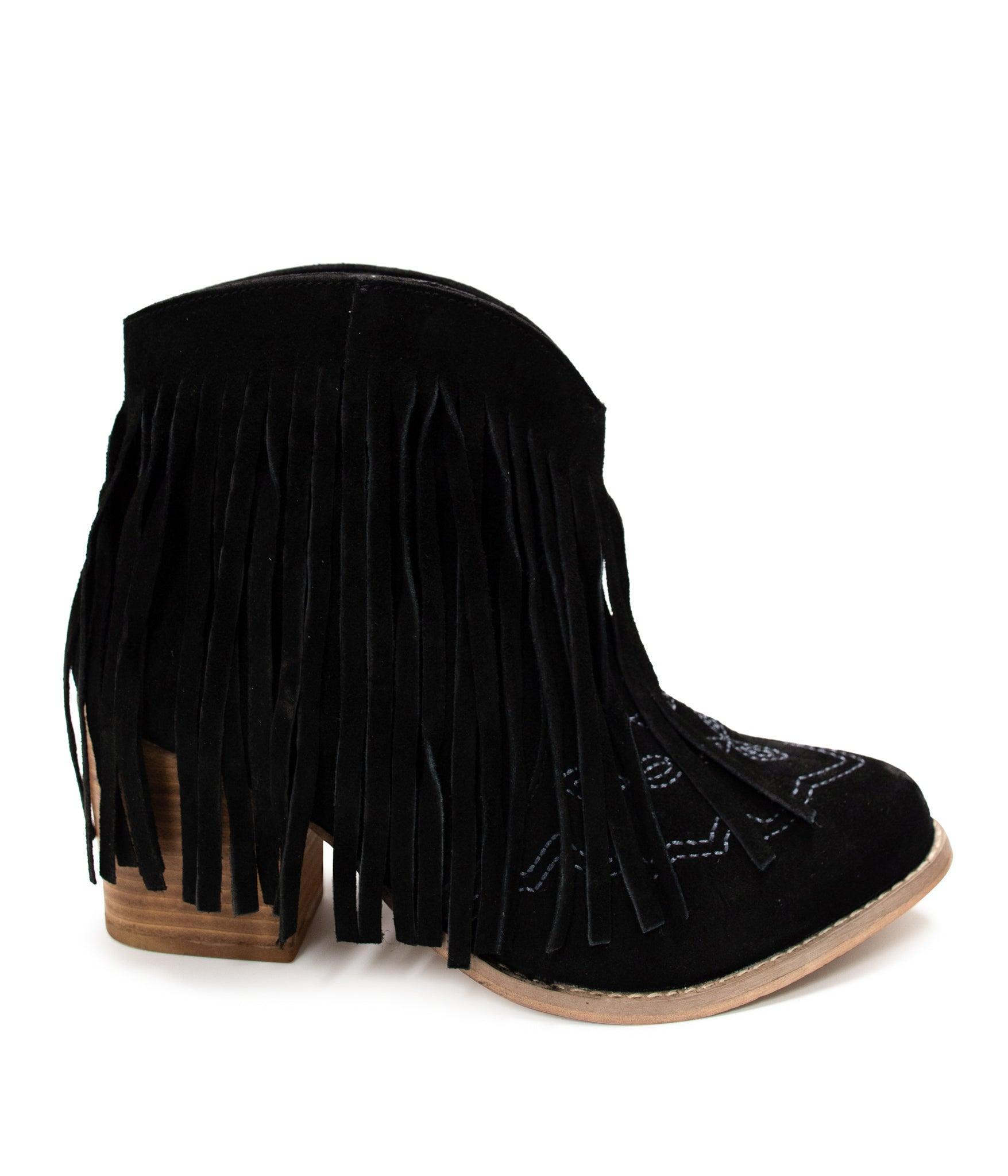 Amos Fringe Ankle Bootie in Tan Suede (Online Exclusive) Product Image