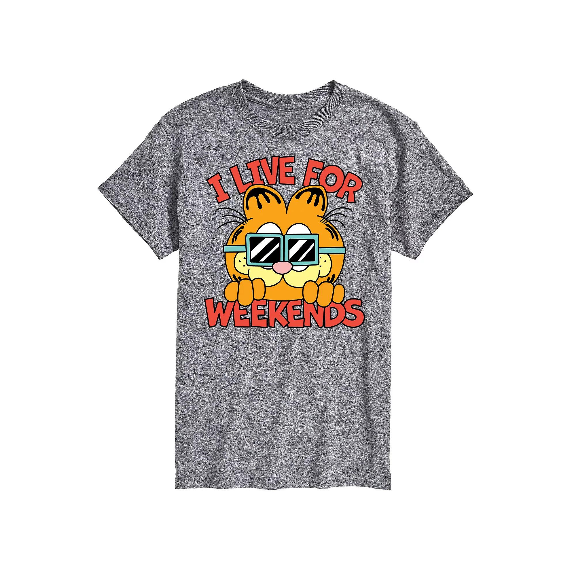 Men's Garfield Live For Weekends Graphic Tee,  Product Image