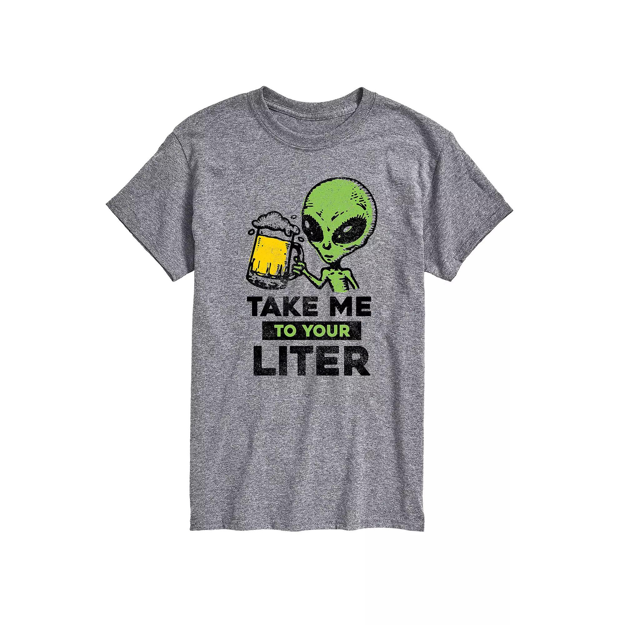 Men's Take Me To Your Liter Alien Beer Graphic Tee,  Product Image