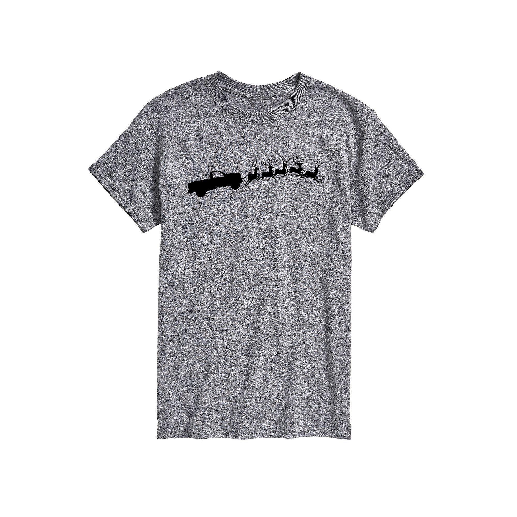 Big & Tall Truck Santa Sleigh Tee, Men's,  Product Image