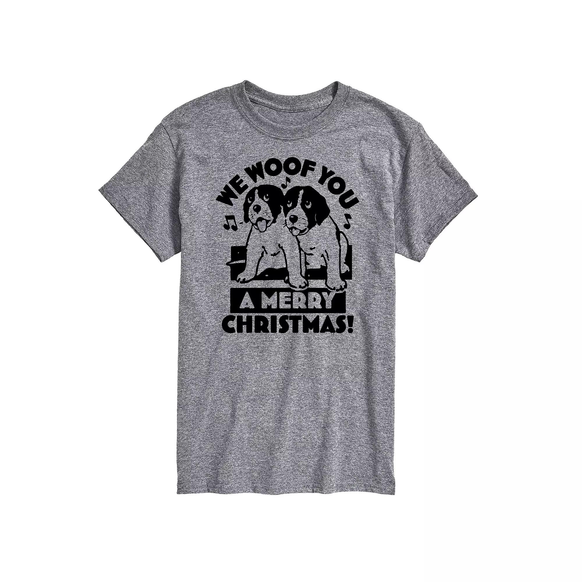Men's We Woof You Merry Christmas Graphic Tee,  Product Image