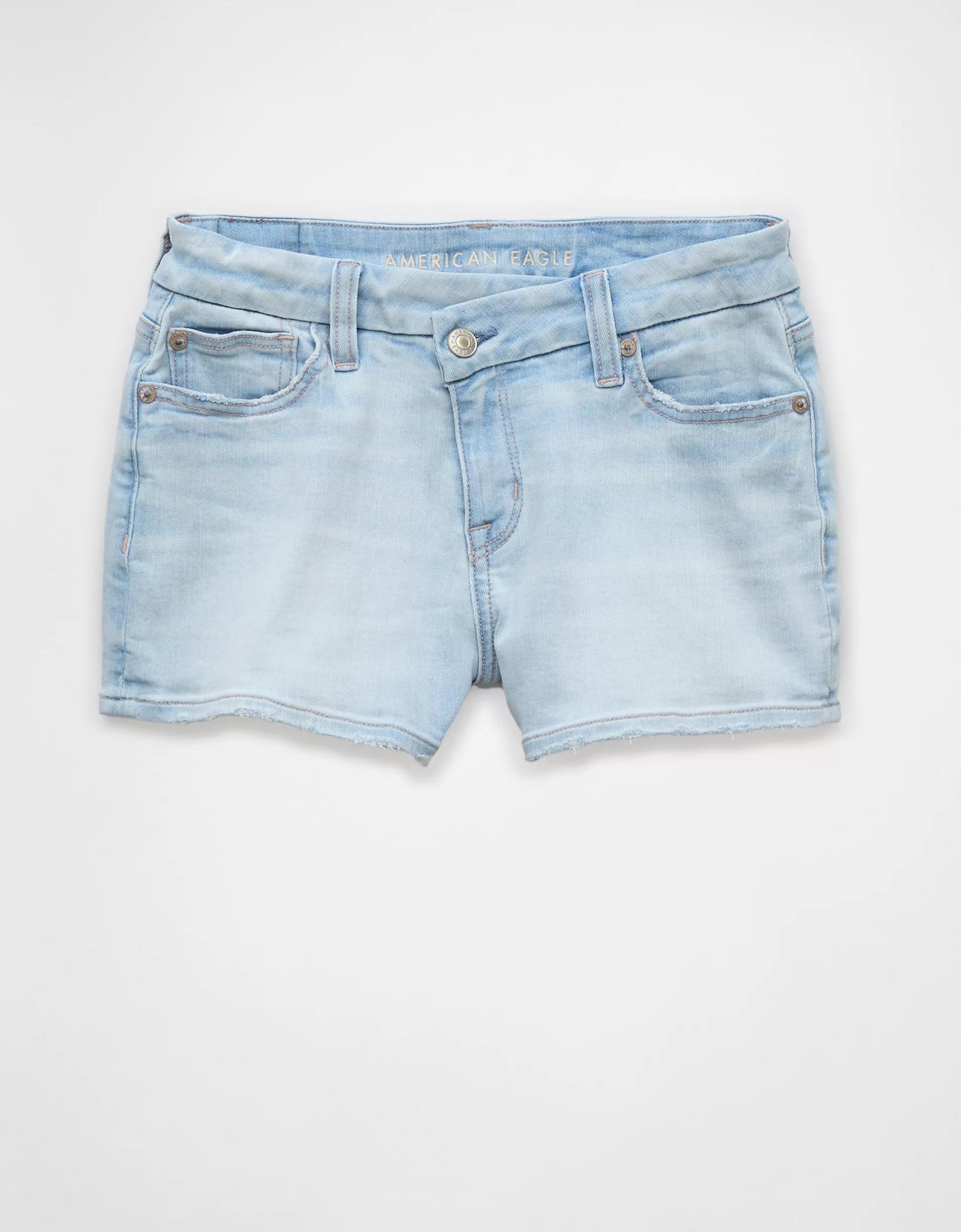 AE Next Level Curvy High-Waisted Denim Short Short Product Image