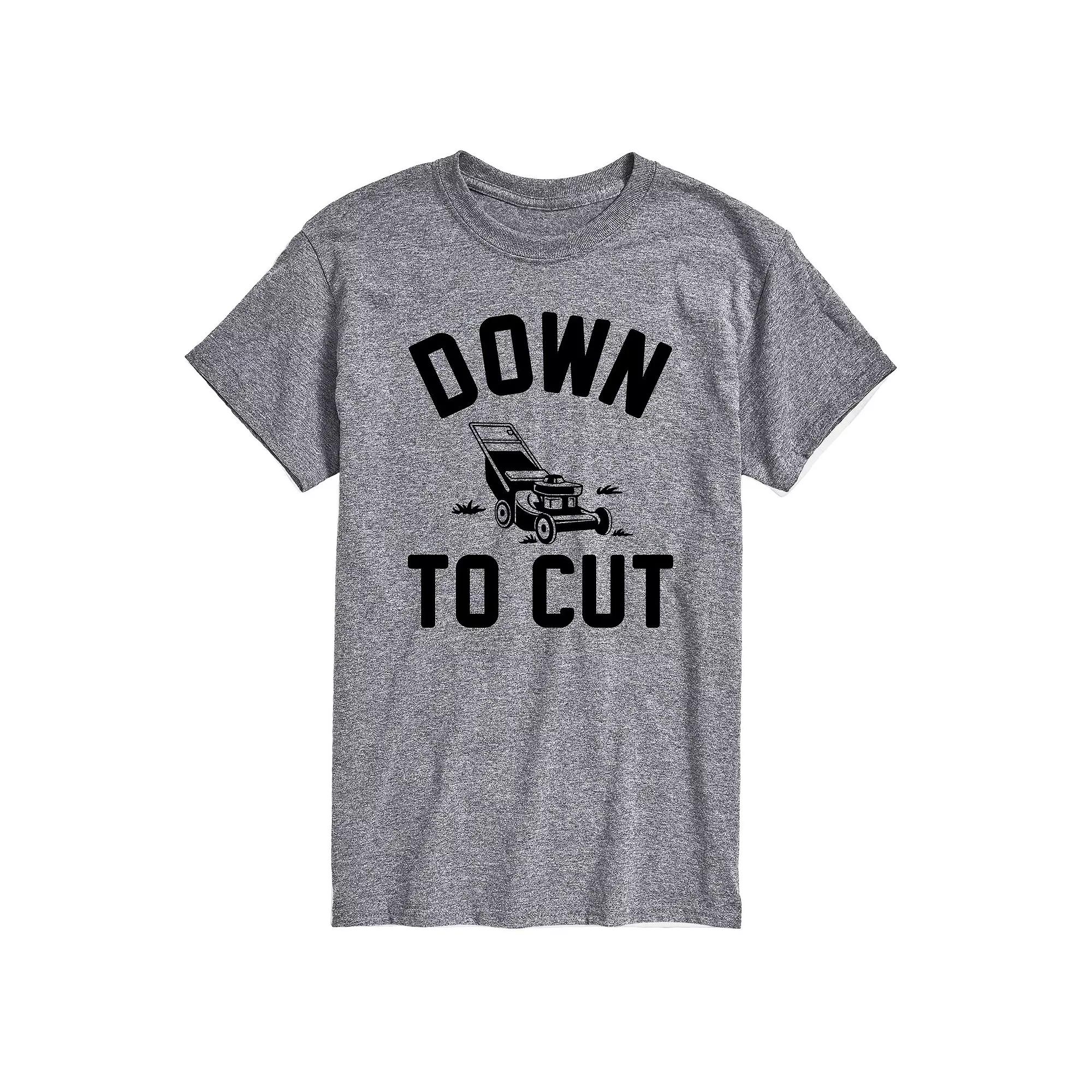 Big & Tall Down To Cut Lawn Mower Graphic Tee, Men's,  Product Image