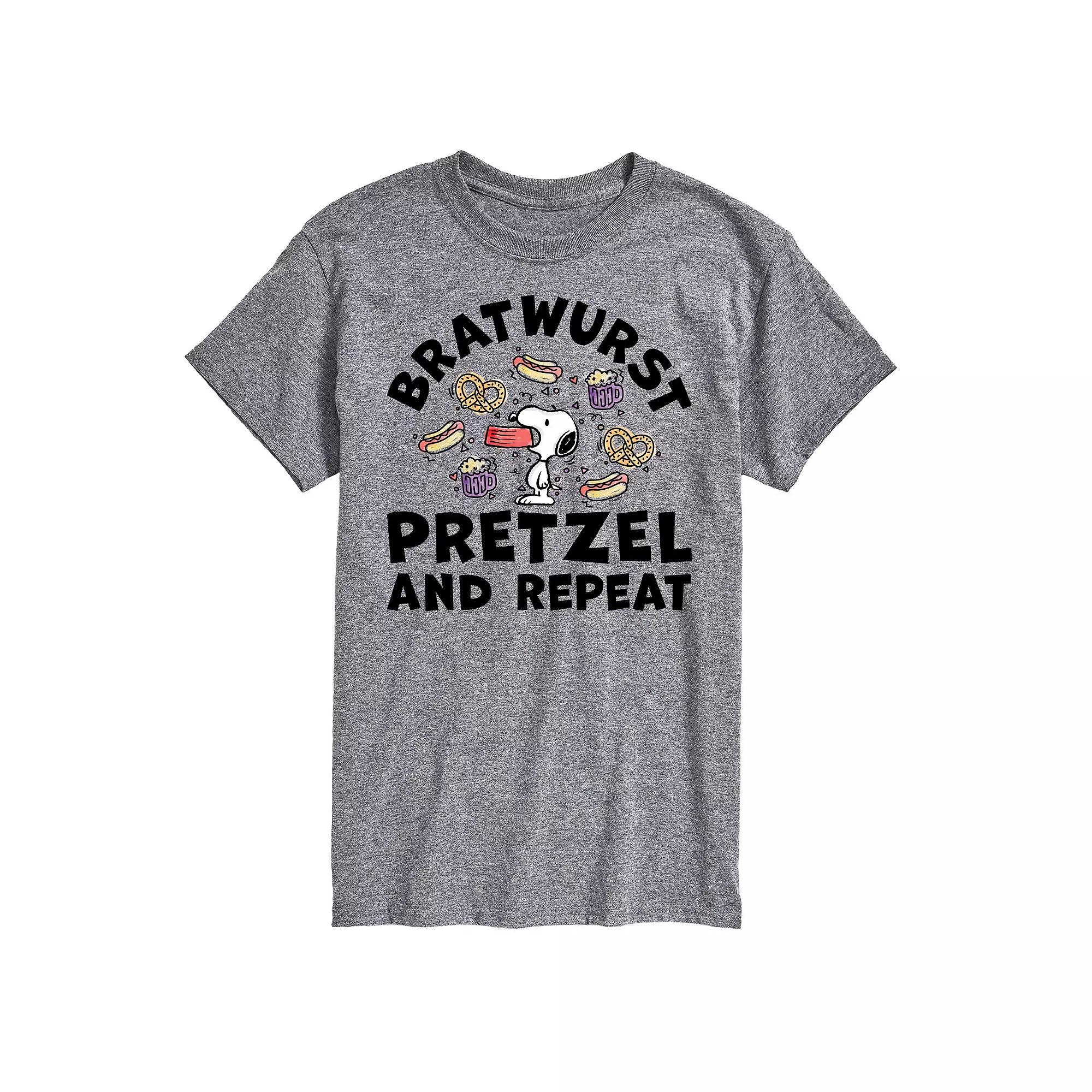 Big & Tall Peanuts Bratwurst Pretzel And Repeat Graphic Tee, Men's,  Product Image