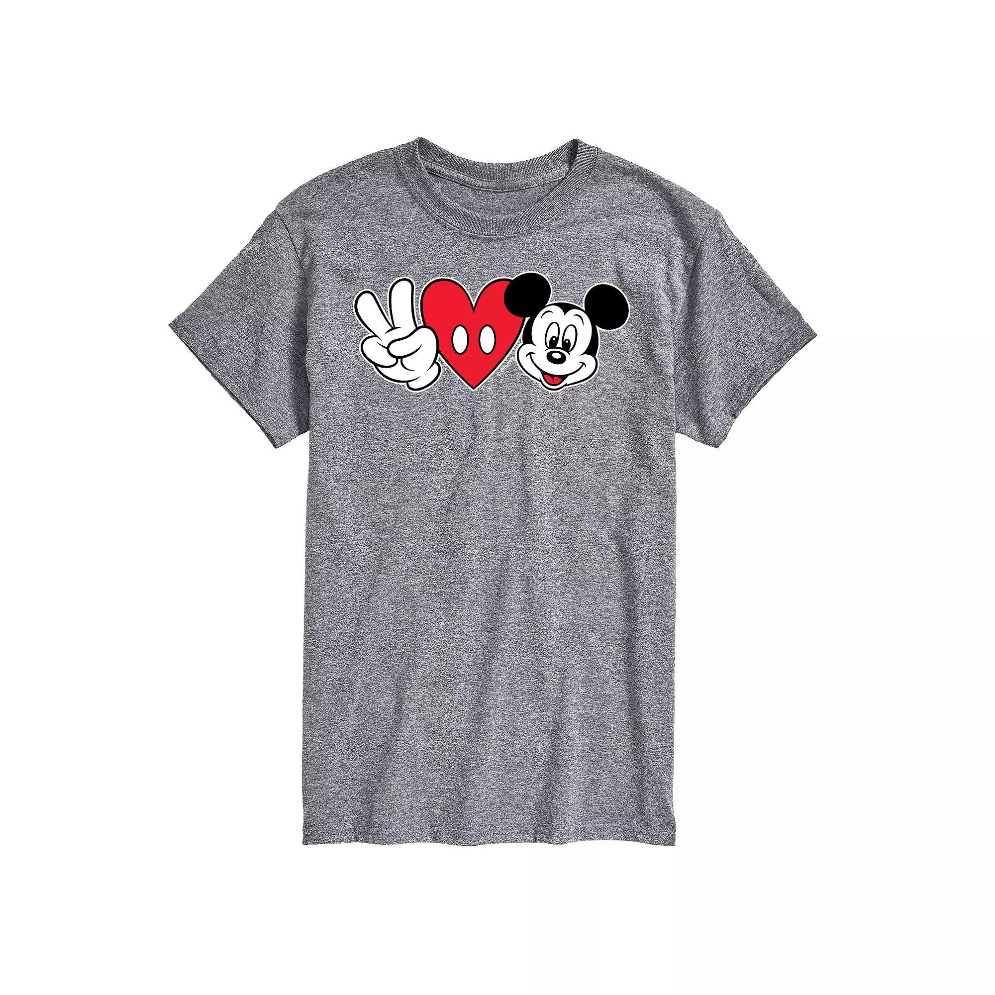 Disney's Mickey Mouse Big & Tall Peace Love Graphic Tee, Men's,  Product Image