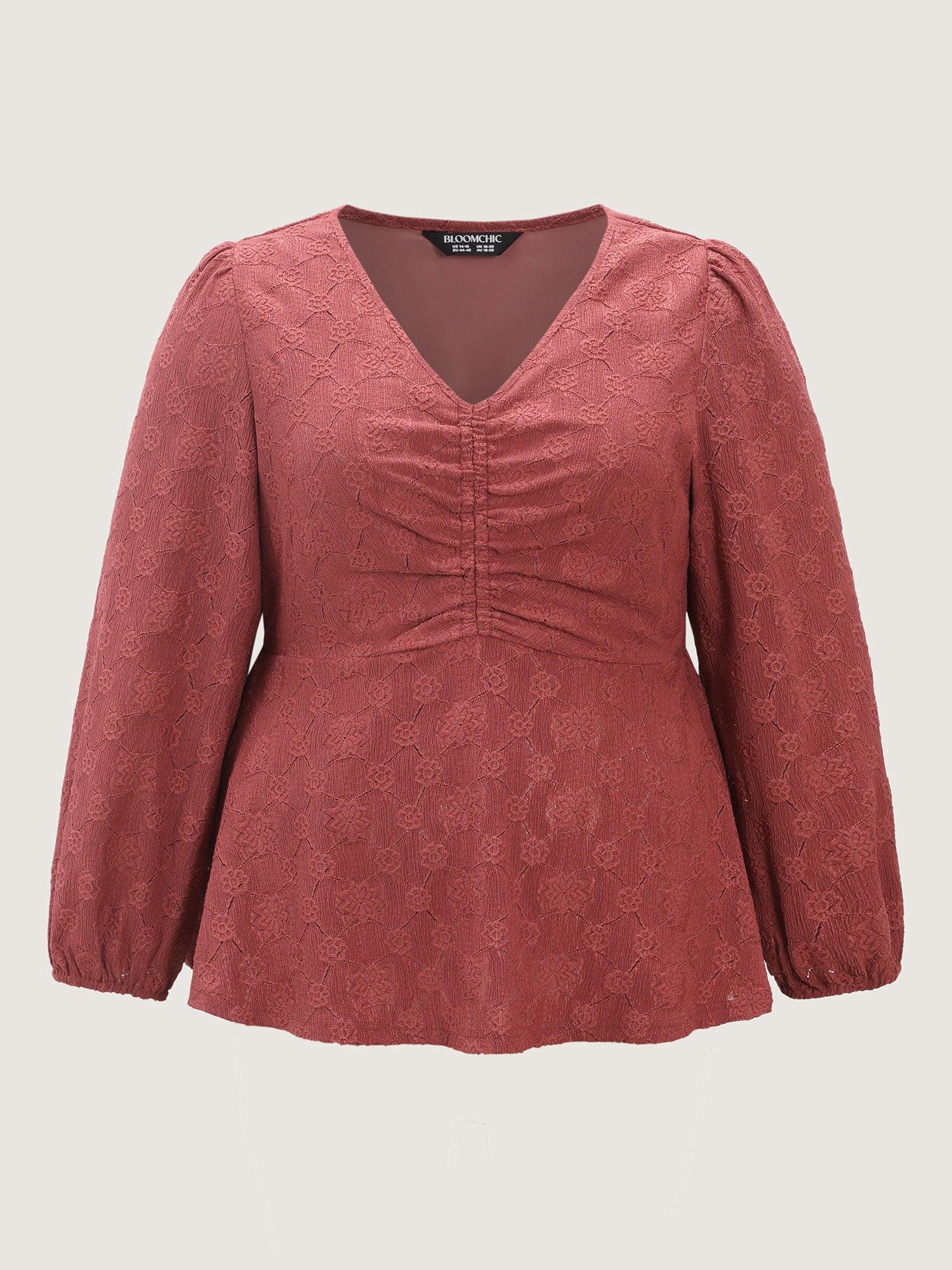 Ruched Bodice Textured Adjustable Knit Top Female Product Image