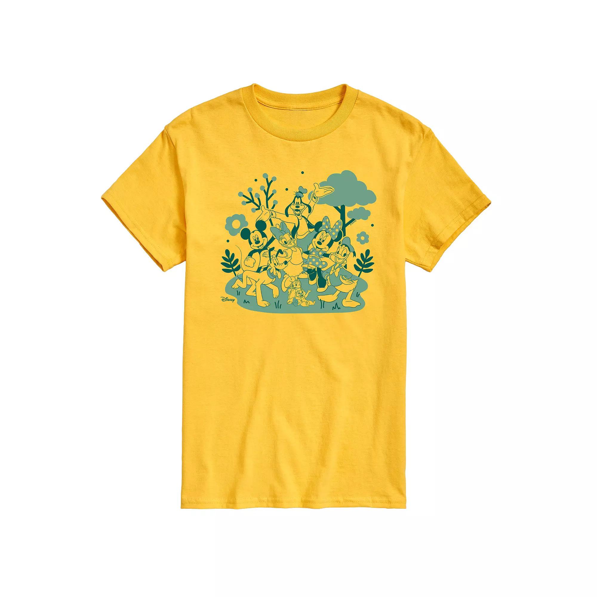 Disney's Mickey Mouse & Friends Men's Green Character Group Graphic Tee,  Product Image