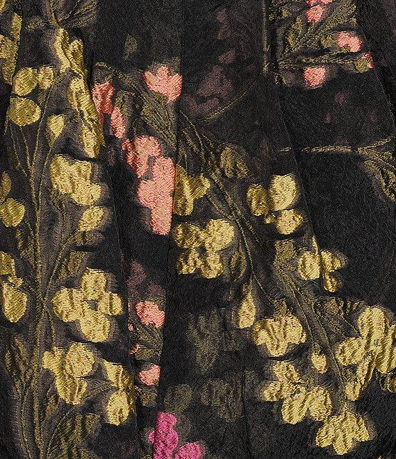 Alex Marie Cecilia Floral Jacquard Square Neck Sleeveless Gown Product Image