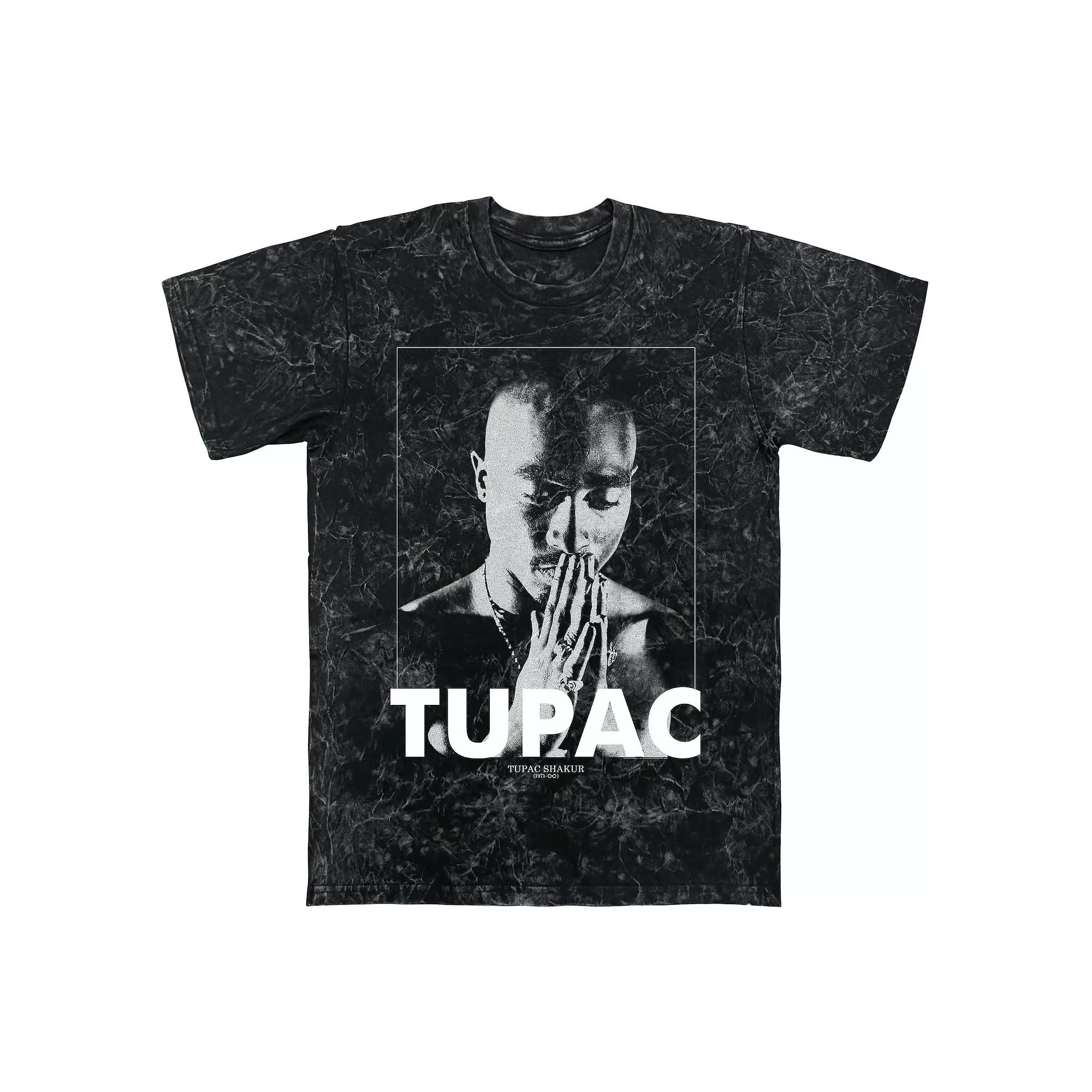 Men's Tupac Shakur Praying Hands Mineral Wash Graphic Tee,  Product Image