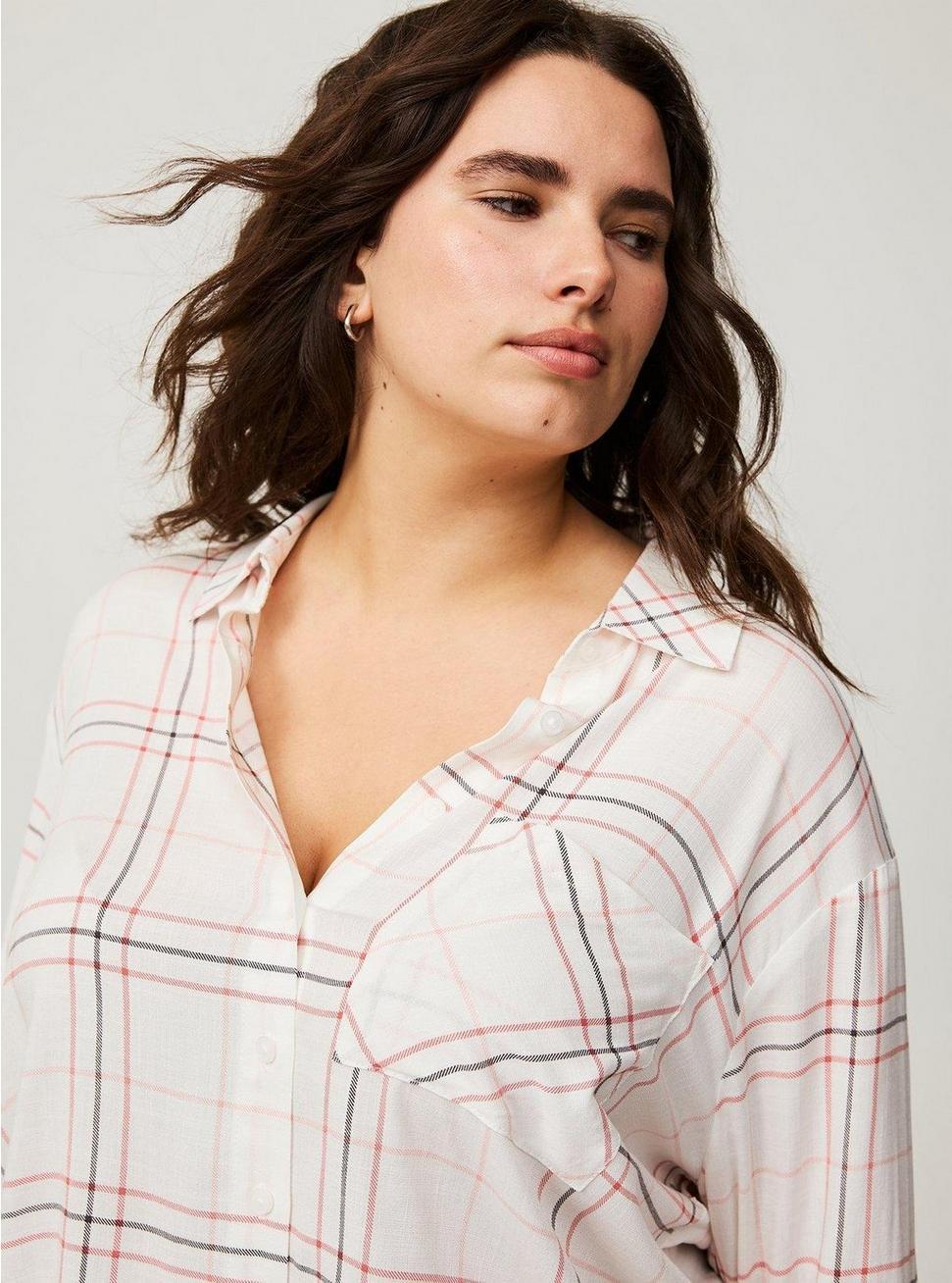 Drop Shoulder Button-Front Shirt Product Image