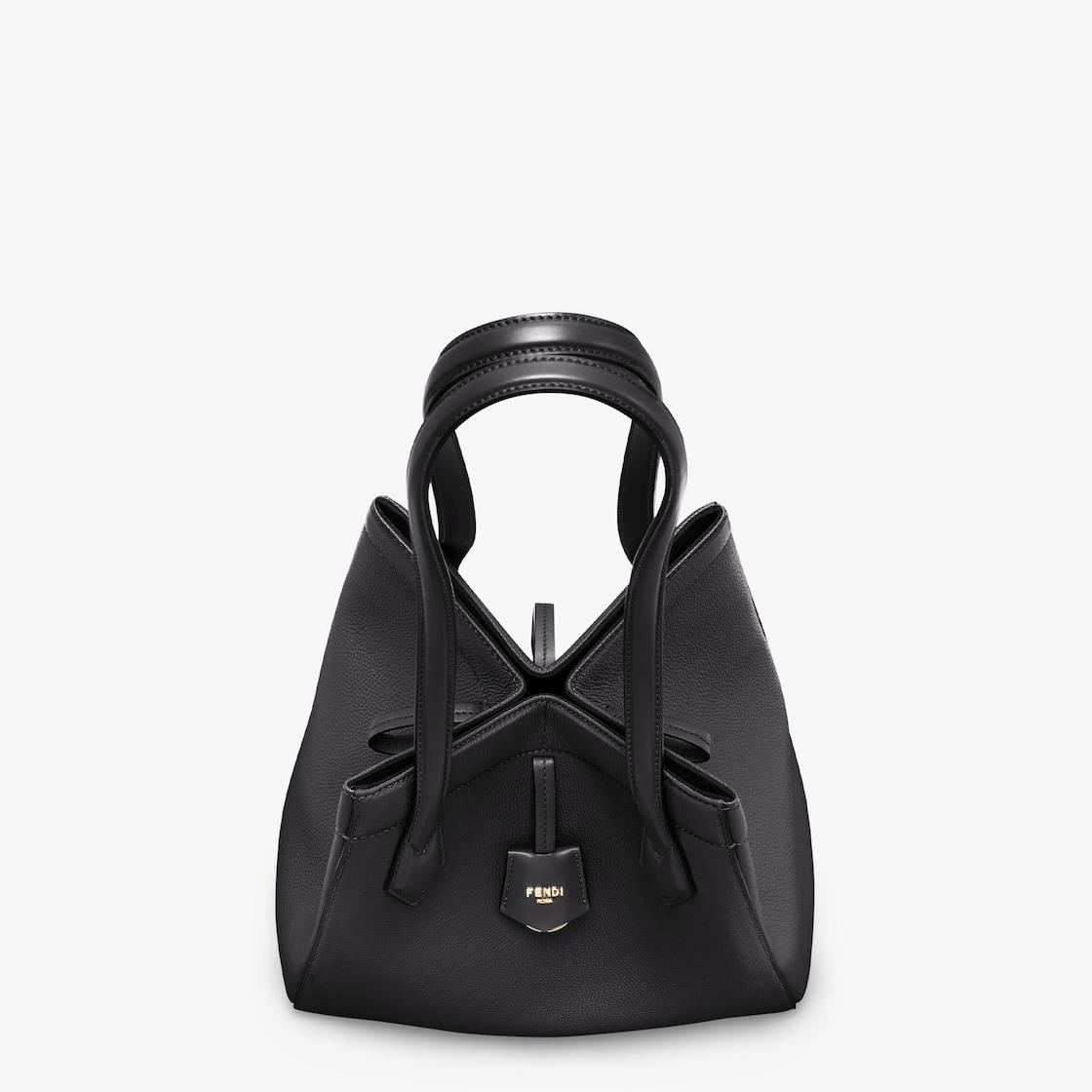 Fendi Origami MediumBlack leather bag that can be transformed Product Image