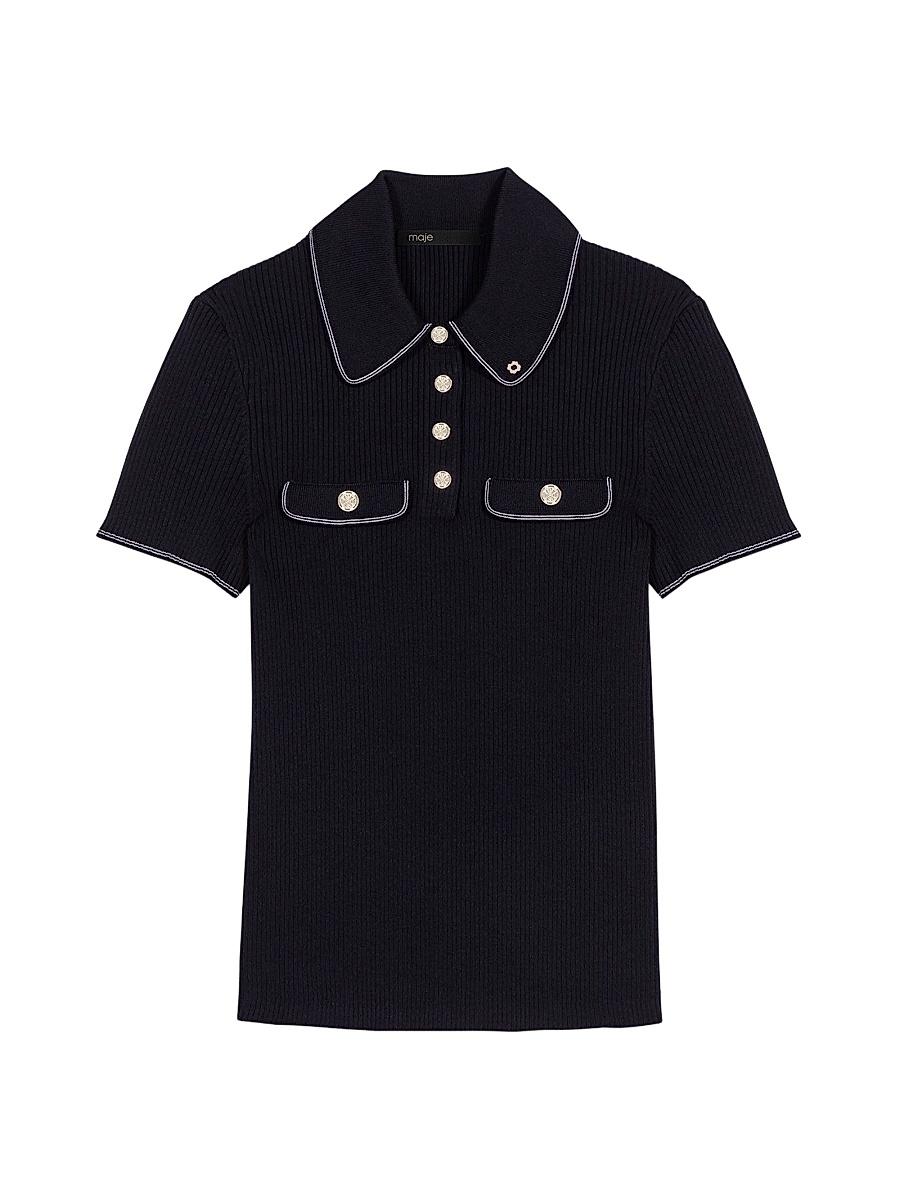 Womens Short-Sleeve Polo Shirt Product Image