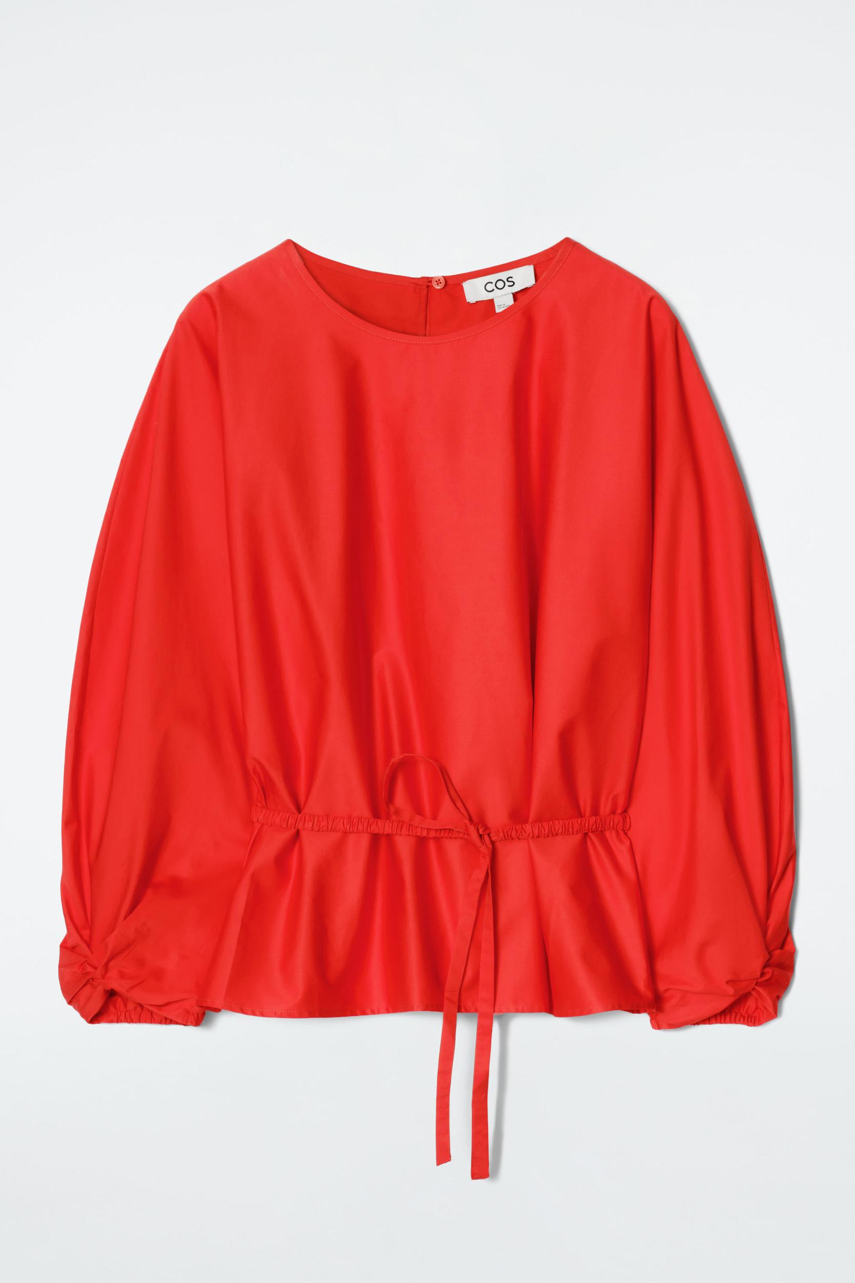 DRAWSTRING PEPLUM BLOUSE Product Image
