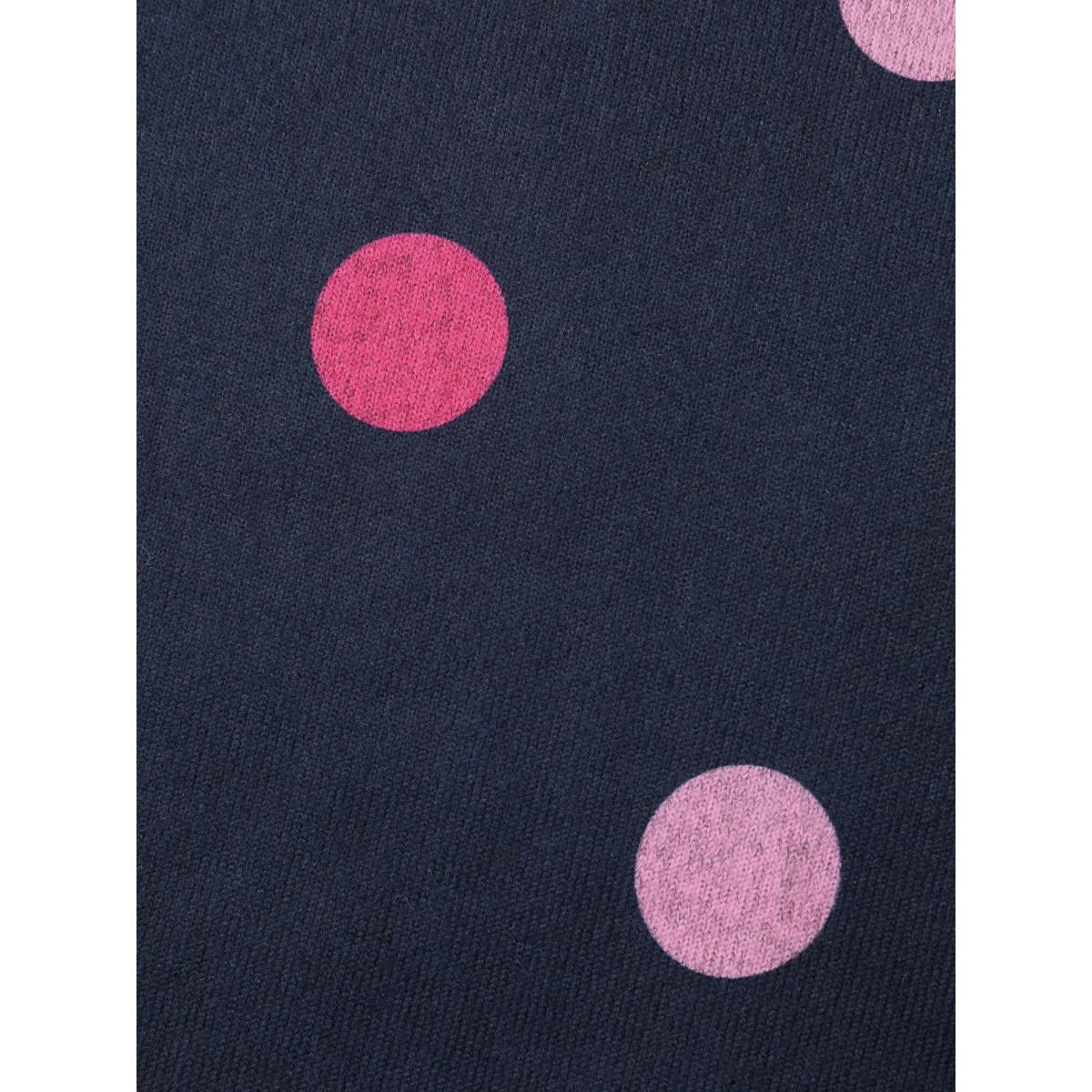 Plus Size Polka Dots Round Neck Fitted Sweatshirt Women Midnight Casual Contrast Round Neck Everyday Sweatshirts BloomChic 30/6X Product Image