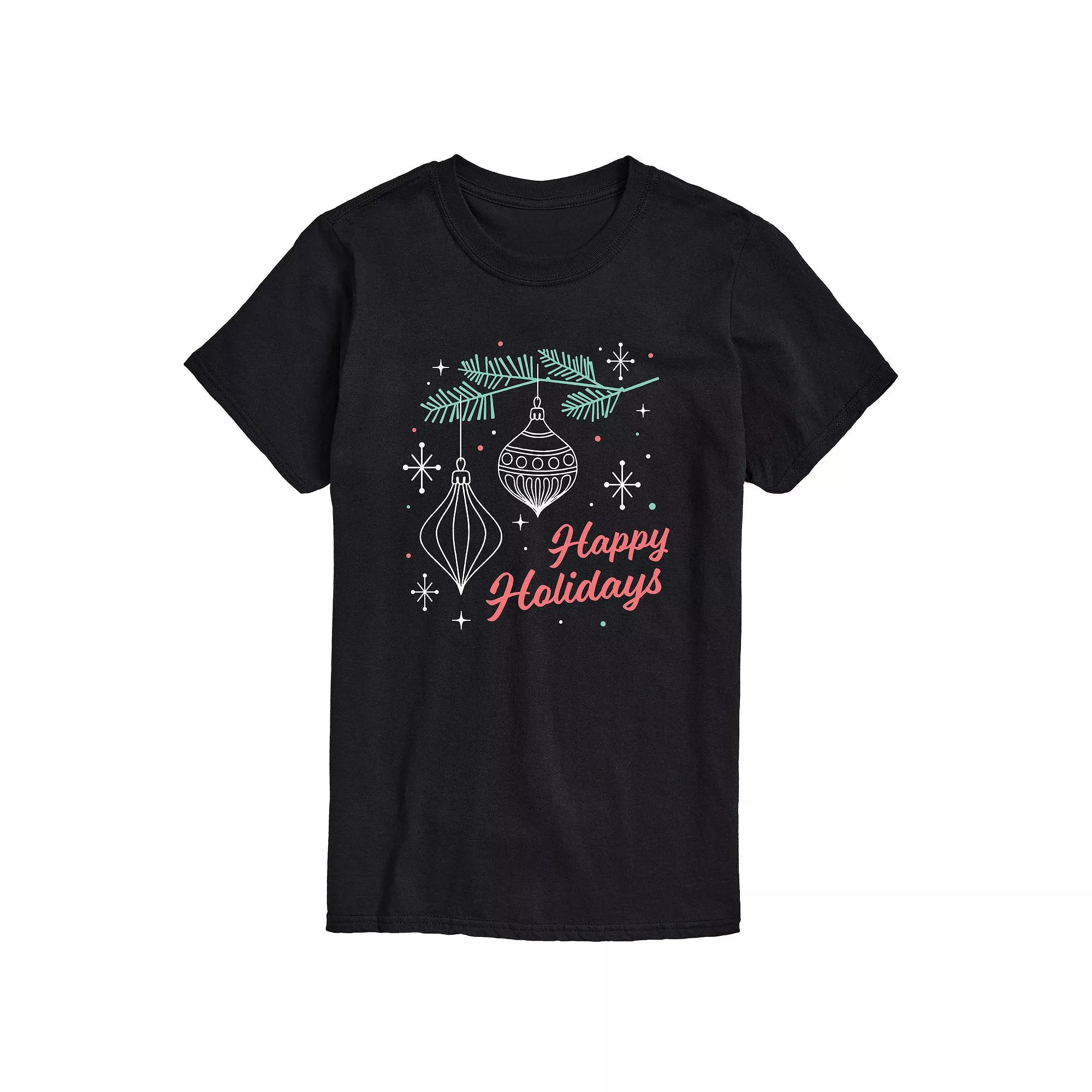 Big & Tall Happy Holidays Tee, Men's,  Product Image