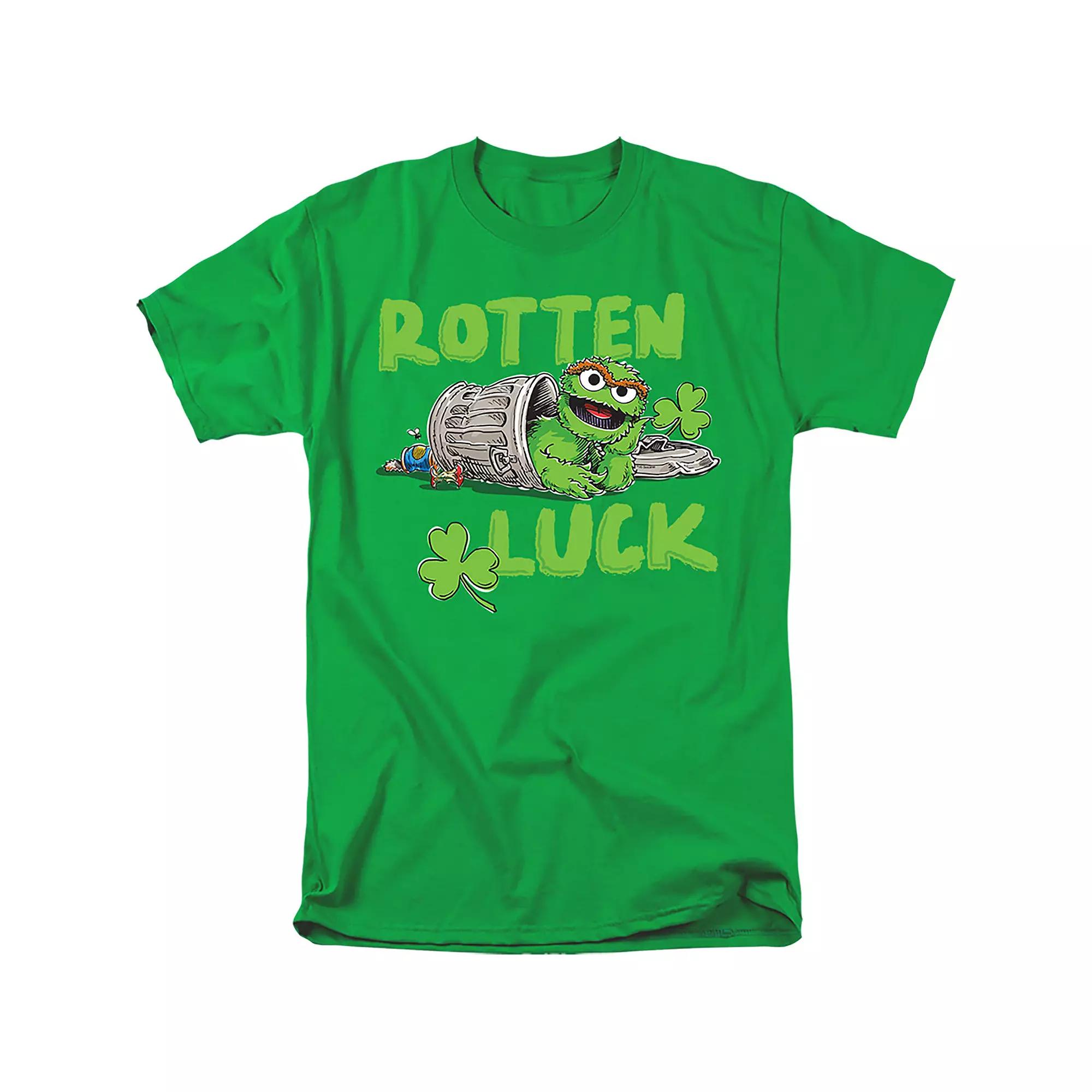 Men's Sesame Street Oscar Rotten Luck Graphic Tee, Size: XXL, Dark Green Product Image