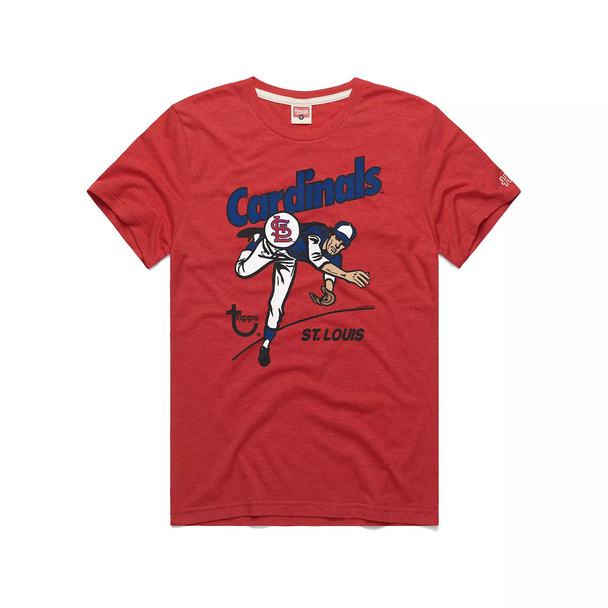 Men's Homage x Topps Red St. Louis Cardinals Tri-Blend T-Shirt,  Product Image