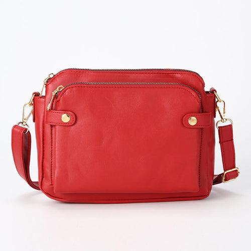 Crossbody Leather Shoulder Bag and Clutch with Stainless Steel Card Wallet Product Image