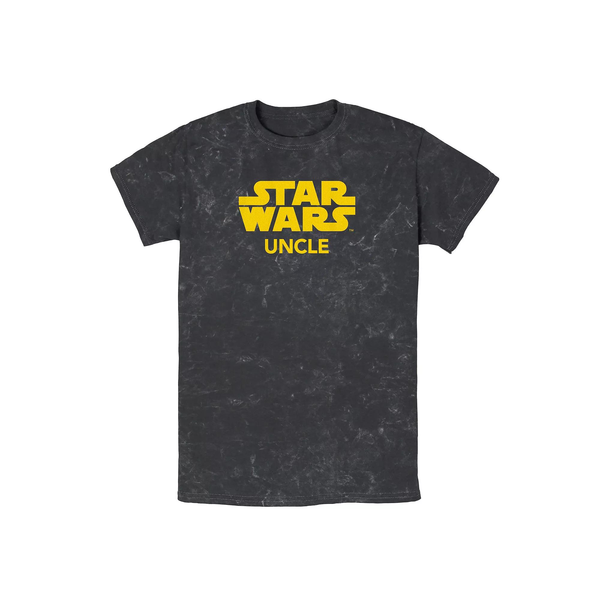 Men's Star Wars Uncle Classic Title Logo Mineral Wash Graphic Tee,  Product Image