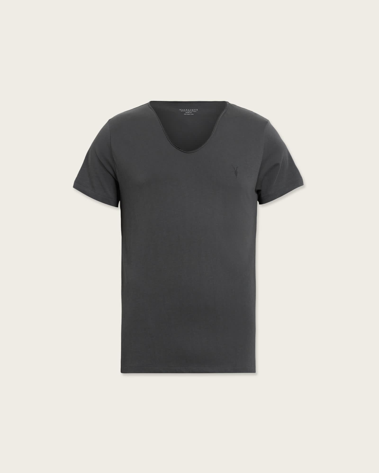 Tonic Scoop Neck Slim Ramskull T-Shirt CARTER GREY | ALLSAINTS US Product Image