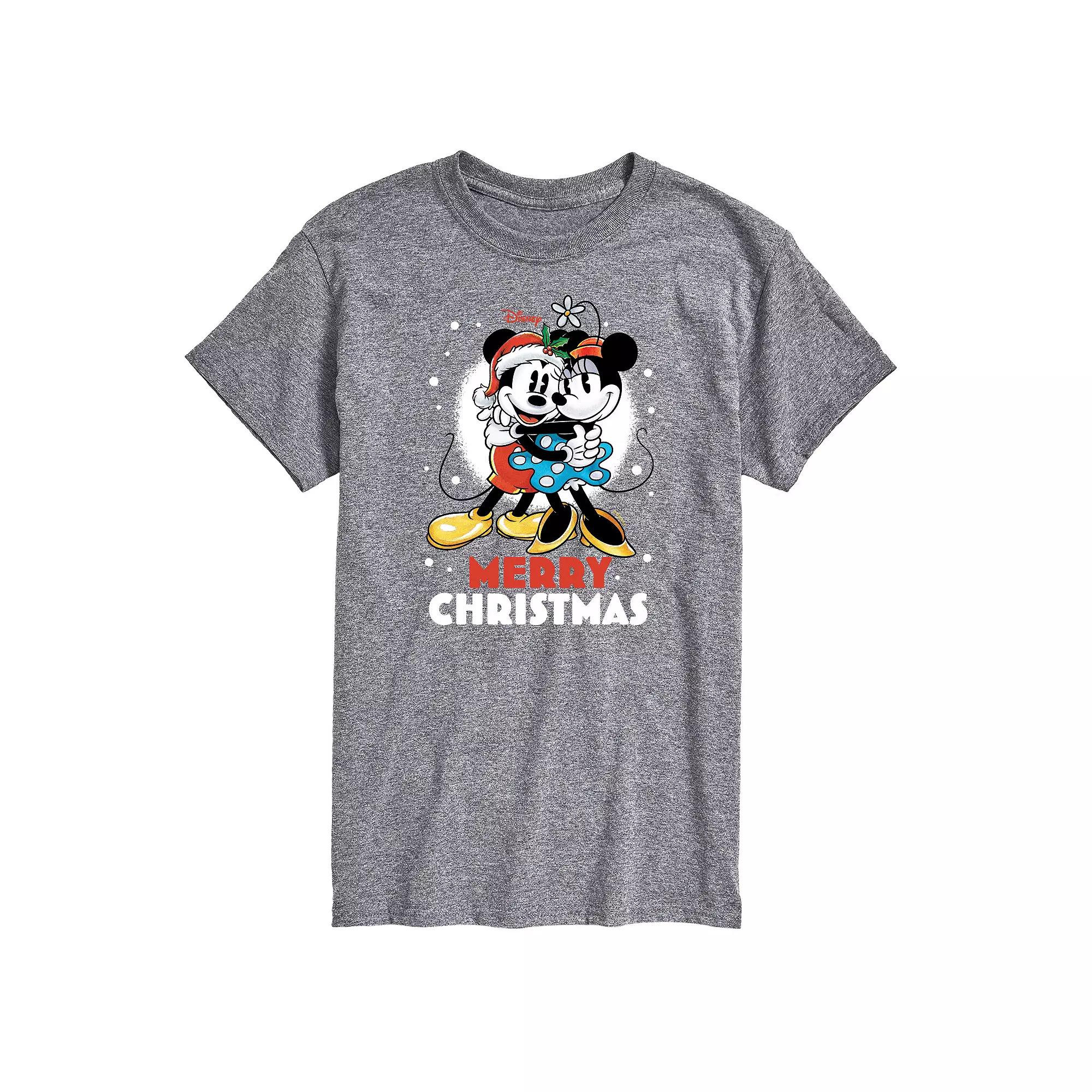 Disney's Big & Tall Merry Christmas Mickey & Minnie Graphic Tee, Men's,  Product Image