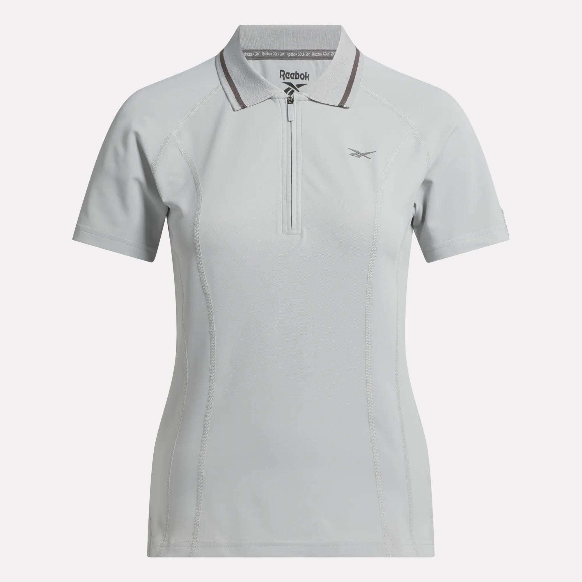 Women's Short Sleeve Zip Bodycon Golf Polo Shirt Female Product Image