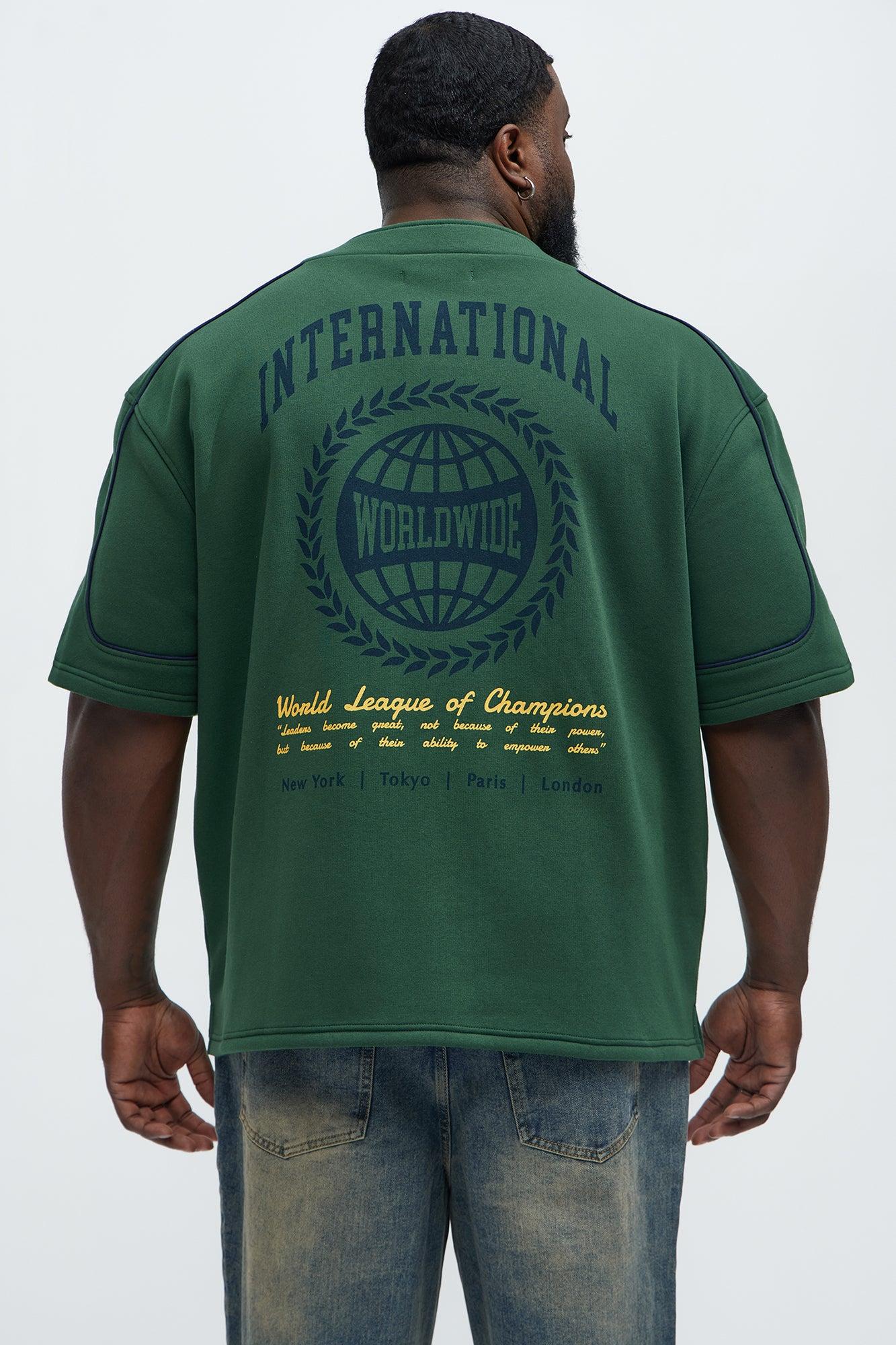 International Champ Short Sleeve Henley - Hunter Green Product Image