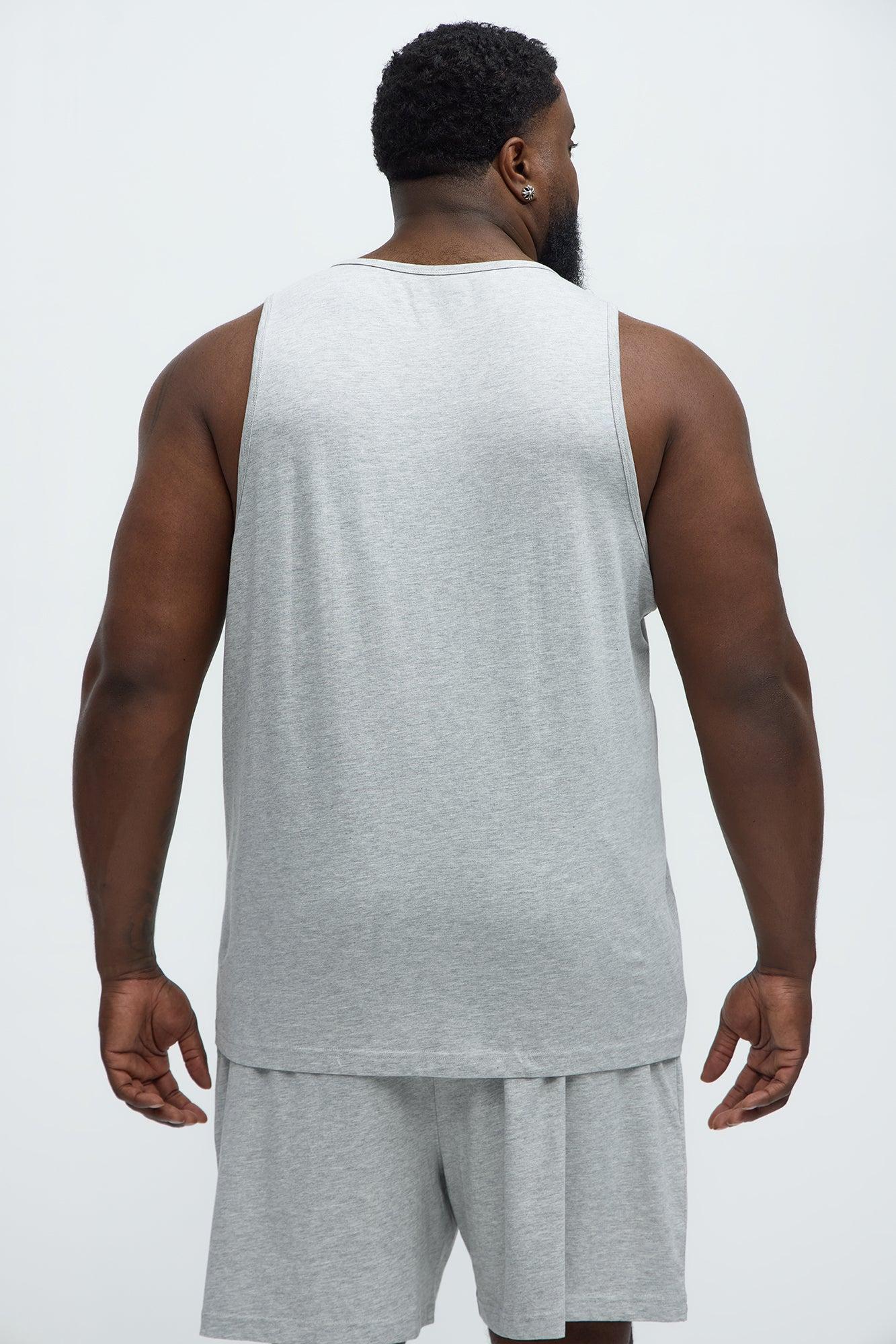 Essential Cotton Lounge Tank - Heather Grey Product Image